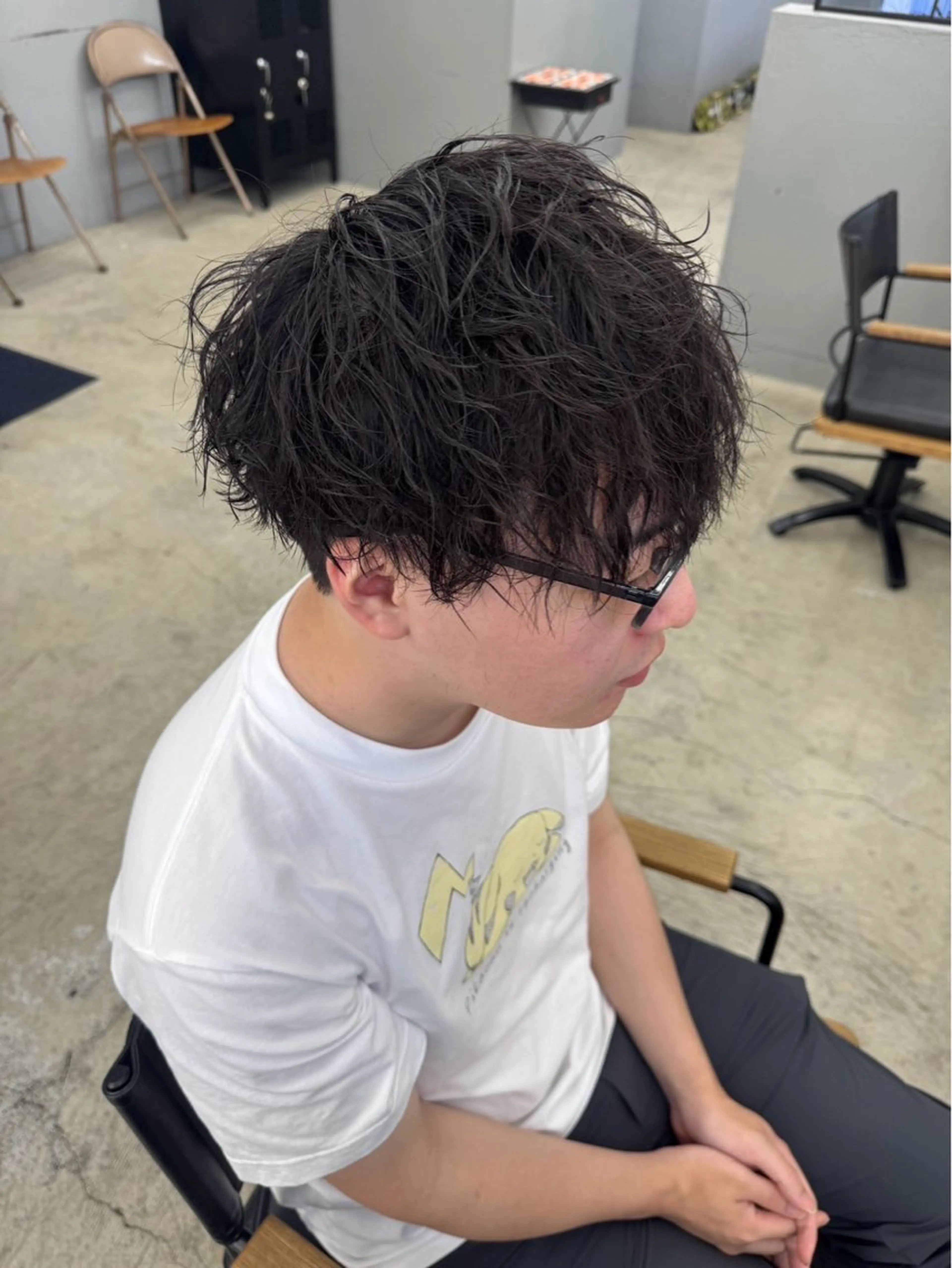 ショート パーマ メンズ カット パーマ メンズ専門サロン wokeのヘアスタイル