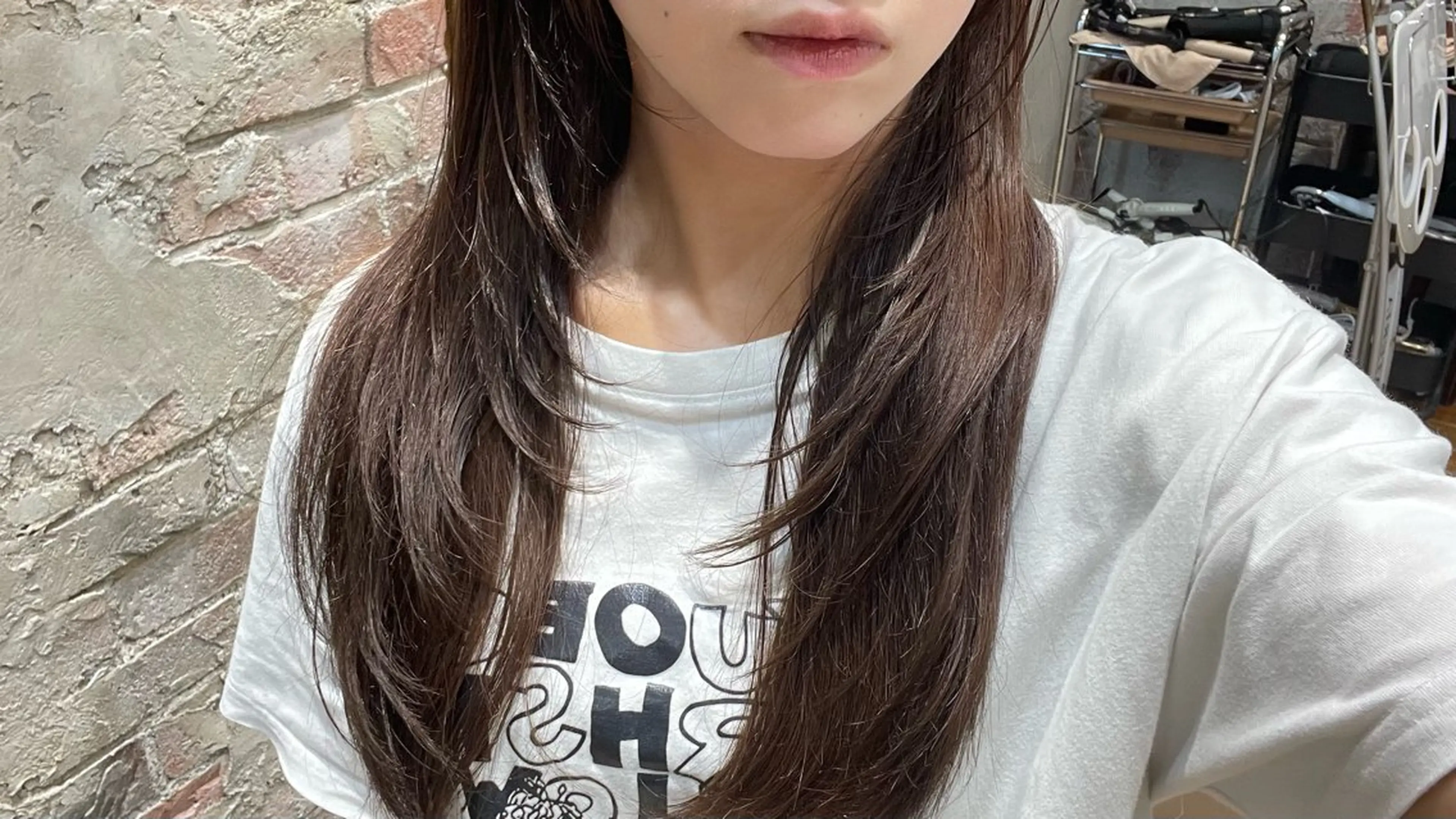 ロング レイヤーカット ヘアカラー トリートメント 大木 唯月のヘアスタイル