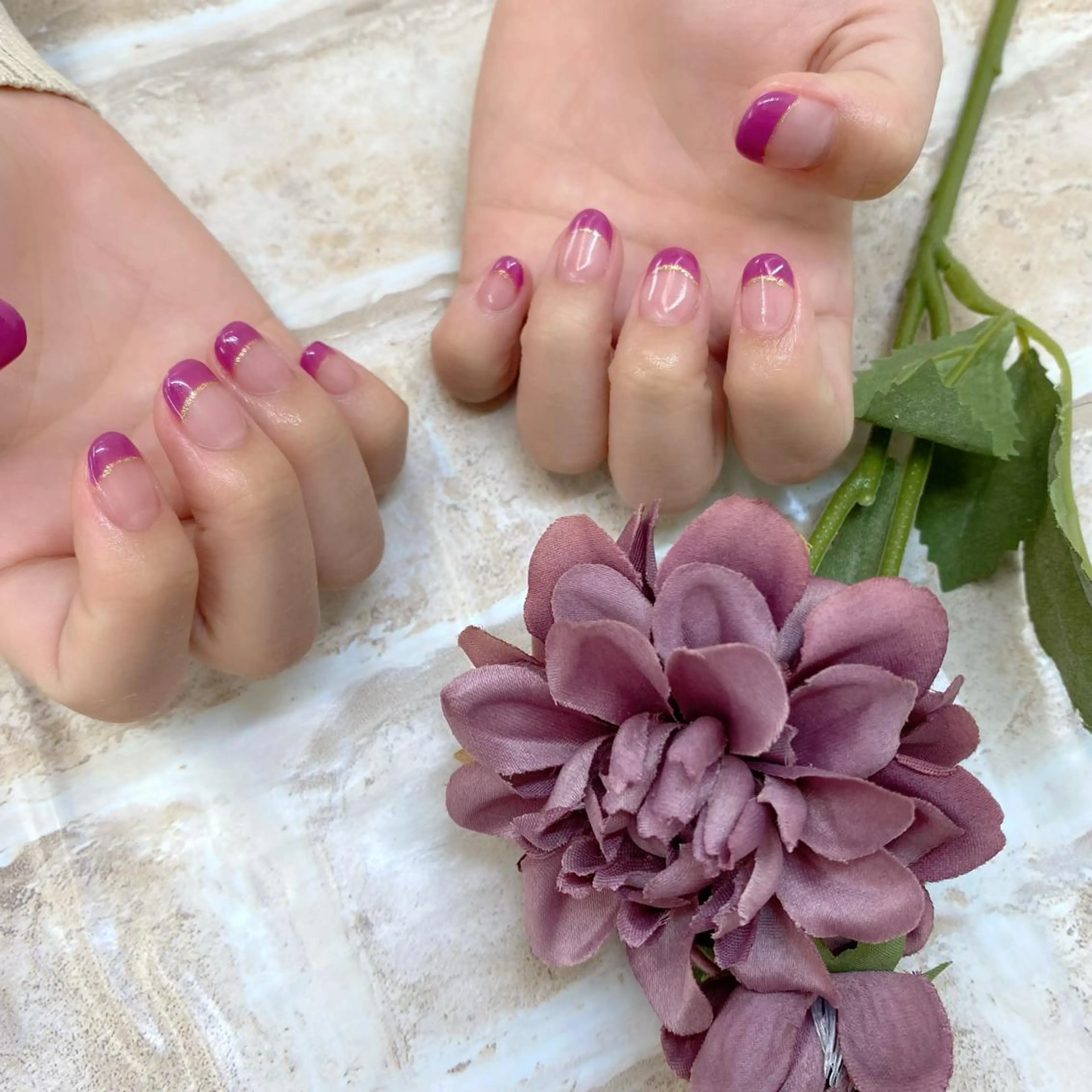 【オフあり】🩵フレンチネイル🩵の写真