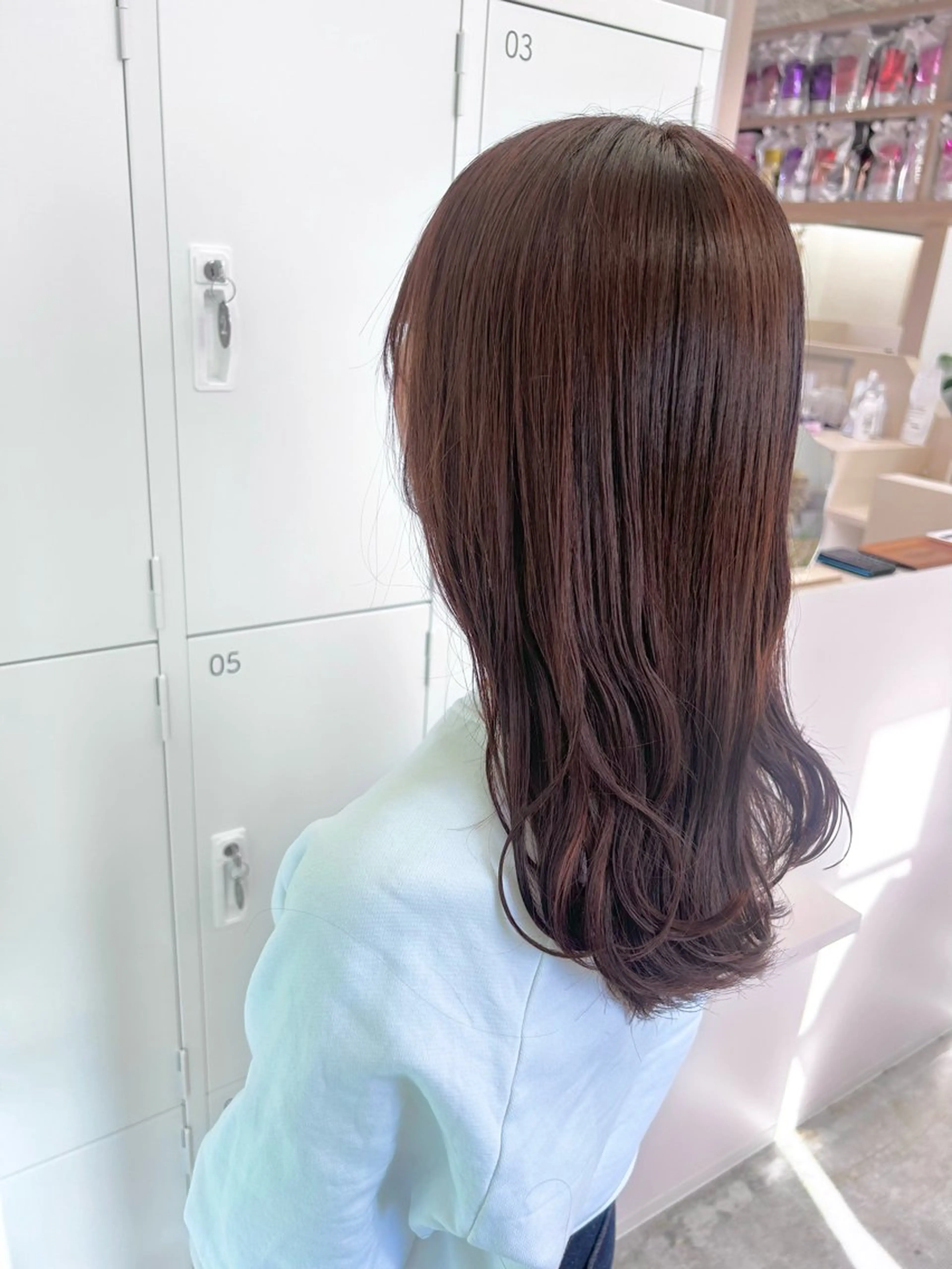 ロング カラー ブリーチ ブラウンカラー ブリーチなしカラー ピンクカラー ピンクブラウン 韓国ヘア nanahaのヘアスタイル