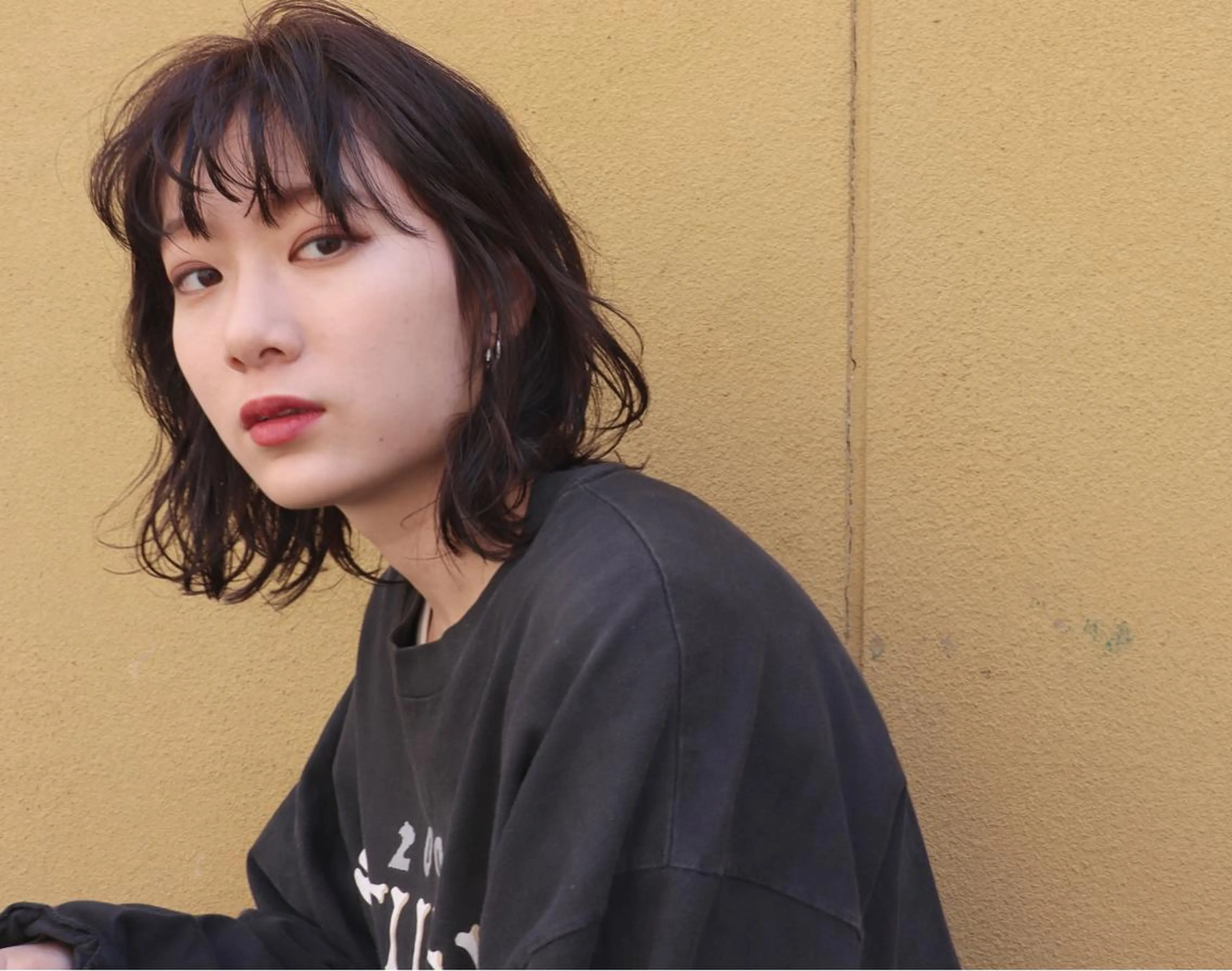 ミディアム カット ヘアカラー トリートメント 萌花 moeka /韓国/レイヤーのヘアスタイル