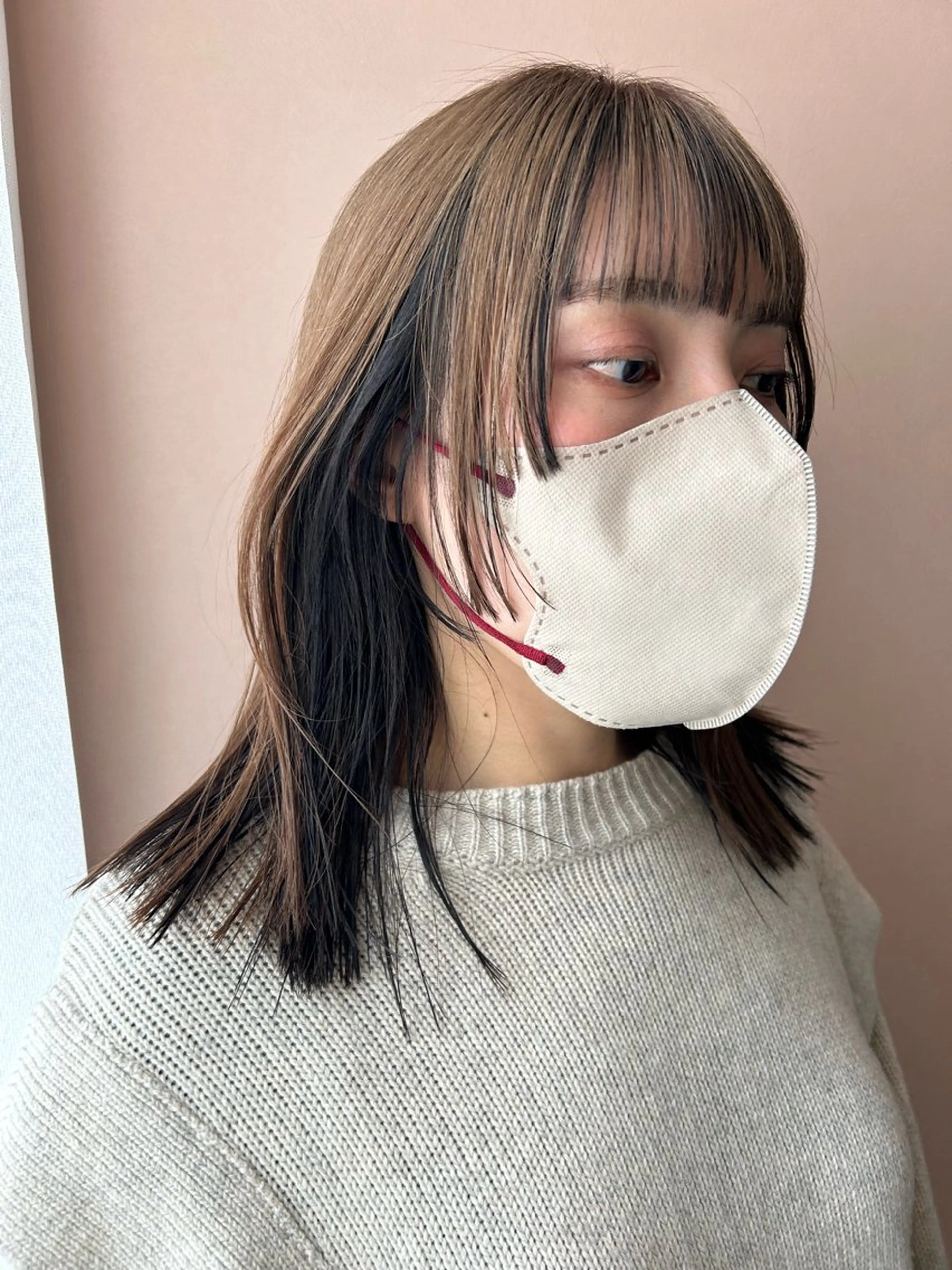 セミロング カラー ブリーチ カット ヘアカラー トリートメント hub hair レイヤー/透明感のヘアスタイル