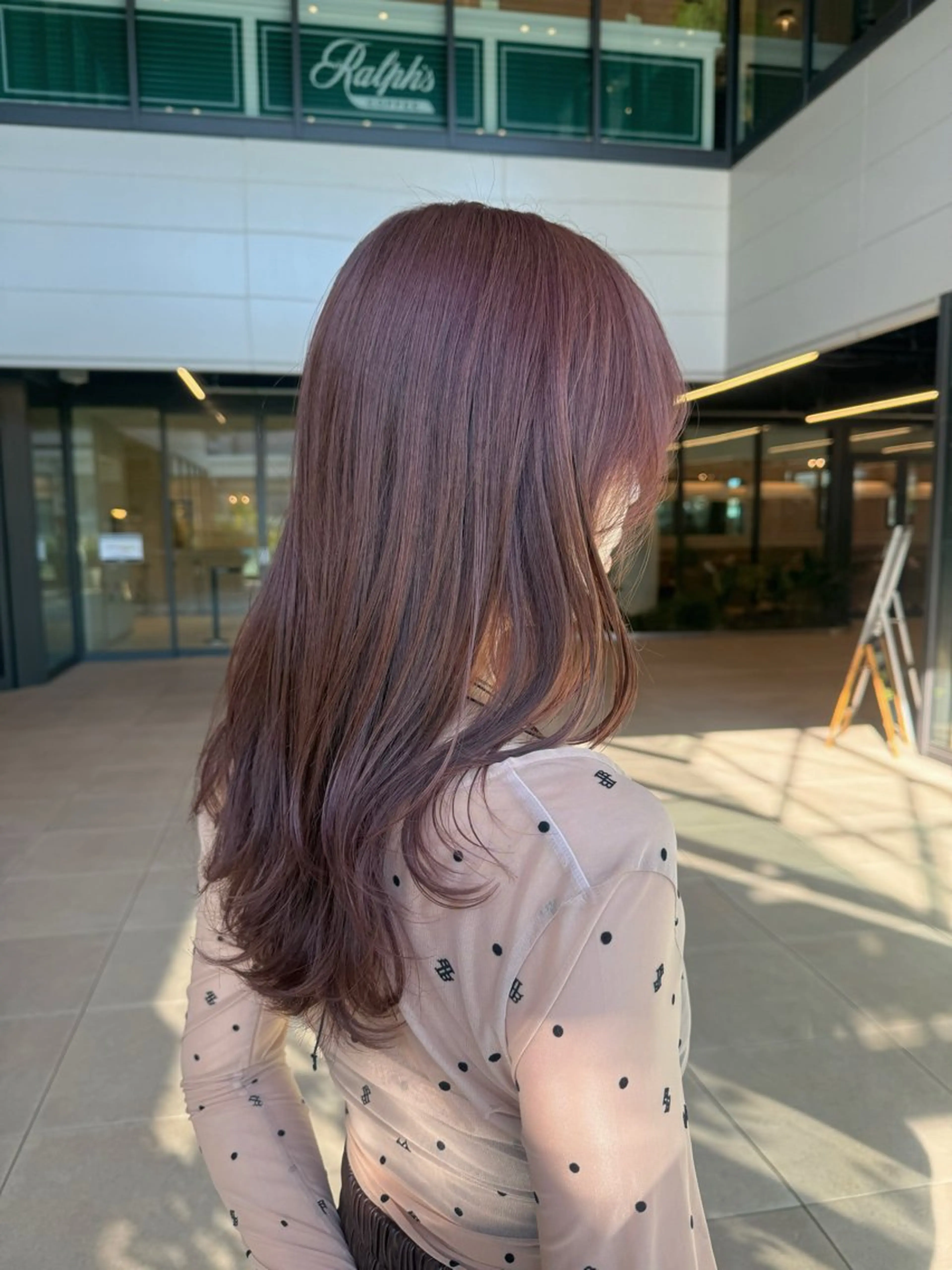 セミロング ピンクブラウン 似合わせカット 小顔レイヤーカット /似合わせヘアまなみのヘアスタイル