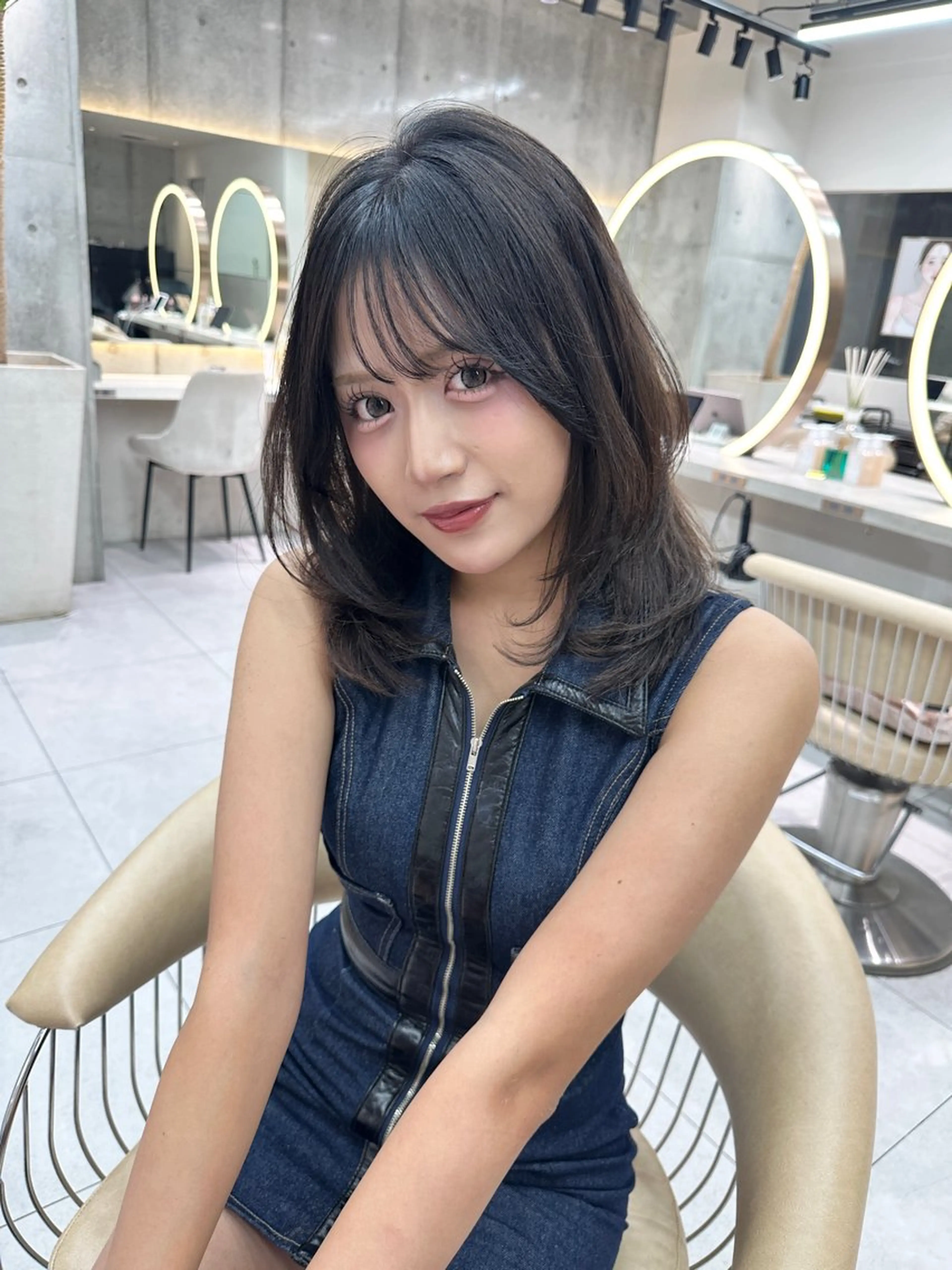 ミディアム カット ヘアカラー トリートメント 《髪質改善✖️オリー ブ🧸》小嶋拓也のヘアスタイル