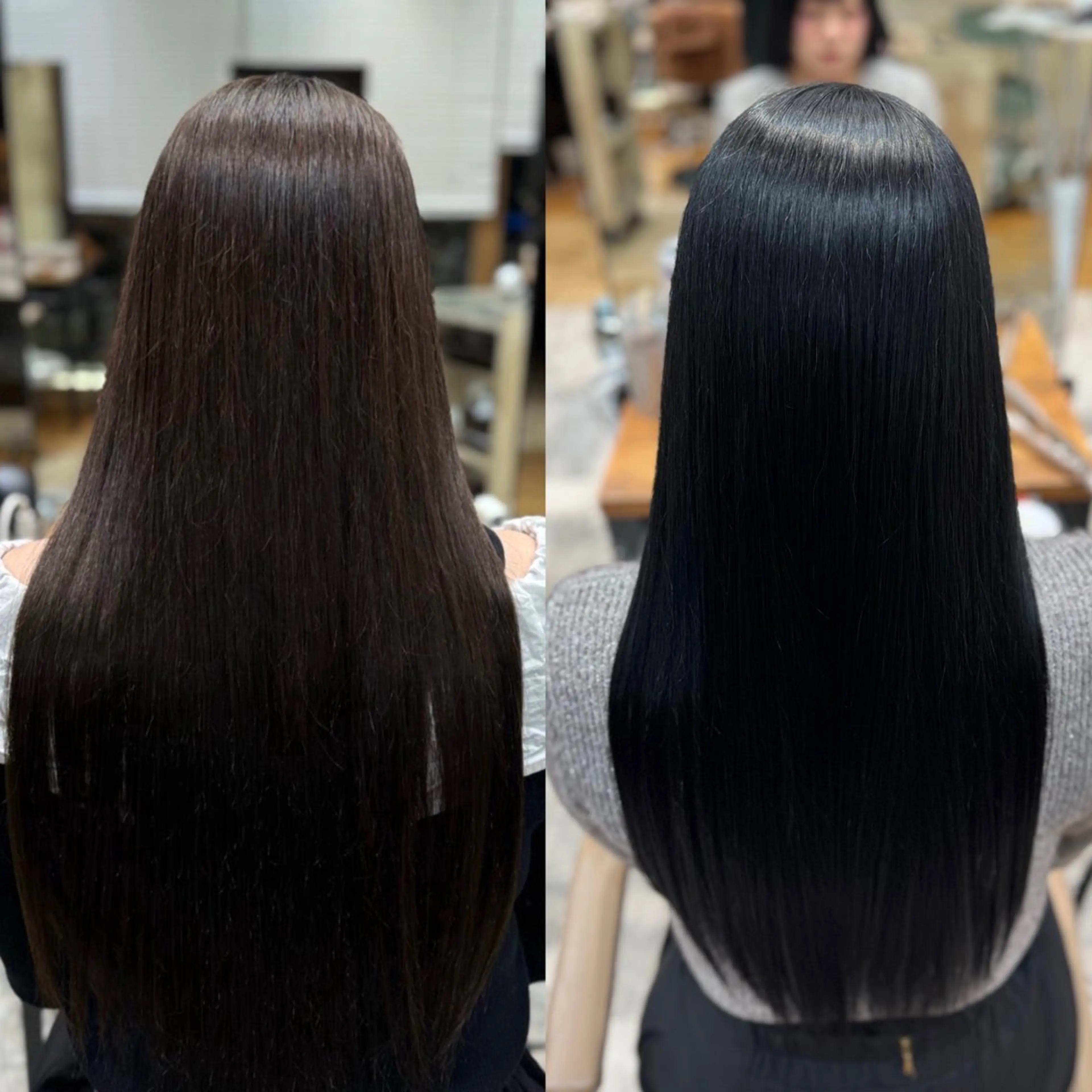 ロング カラー ベージュカラー 黒髪 ブルーカラー ブルーブラック ブラウンカラー ヘアカラー 新宿透明感カラー 髪質改善/吉川怜奈のヘアスタイル