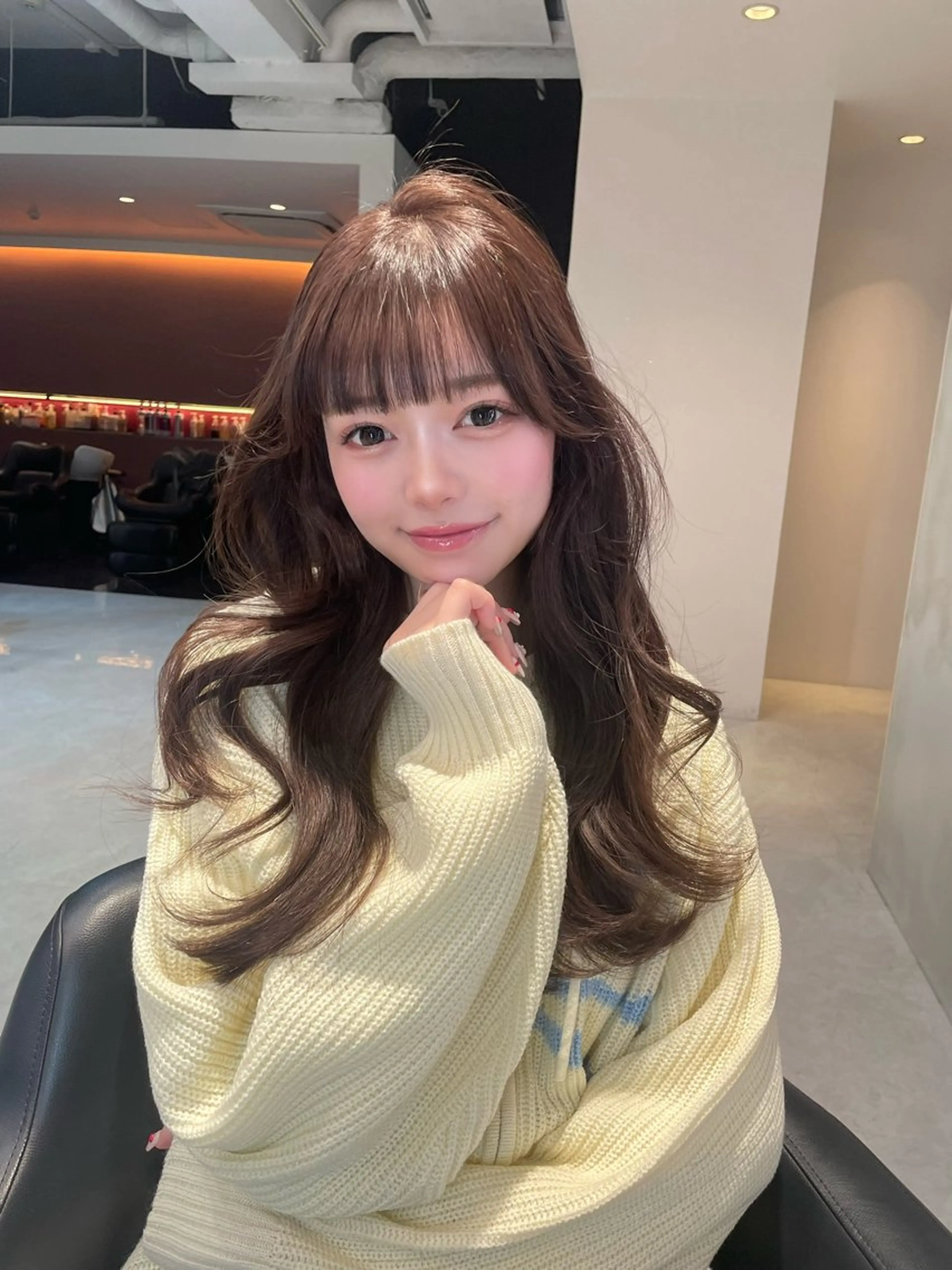 ロング カット ヘアカラー 韓国ヘア🇰🇷 YURIYAのヘアスタイル