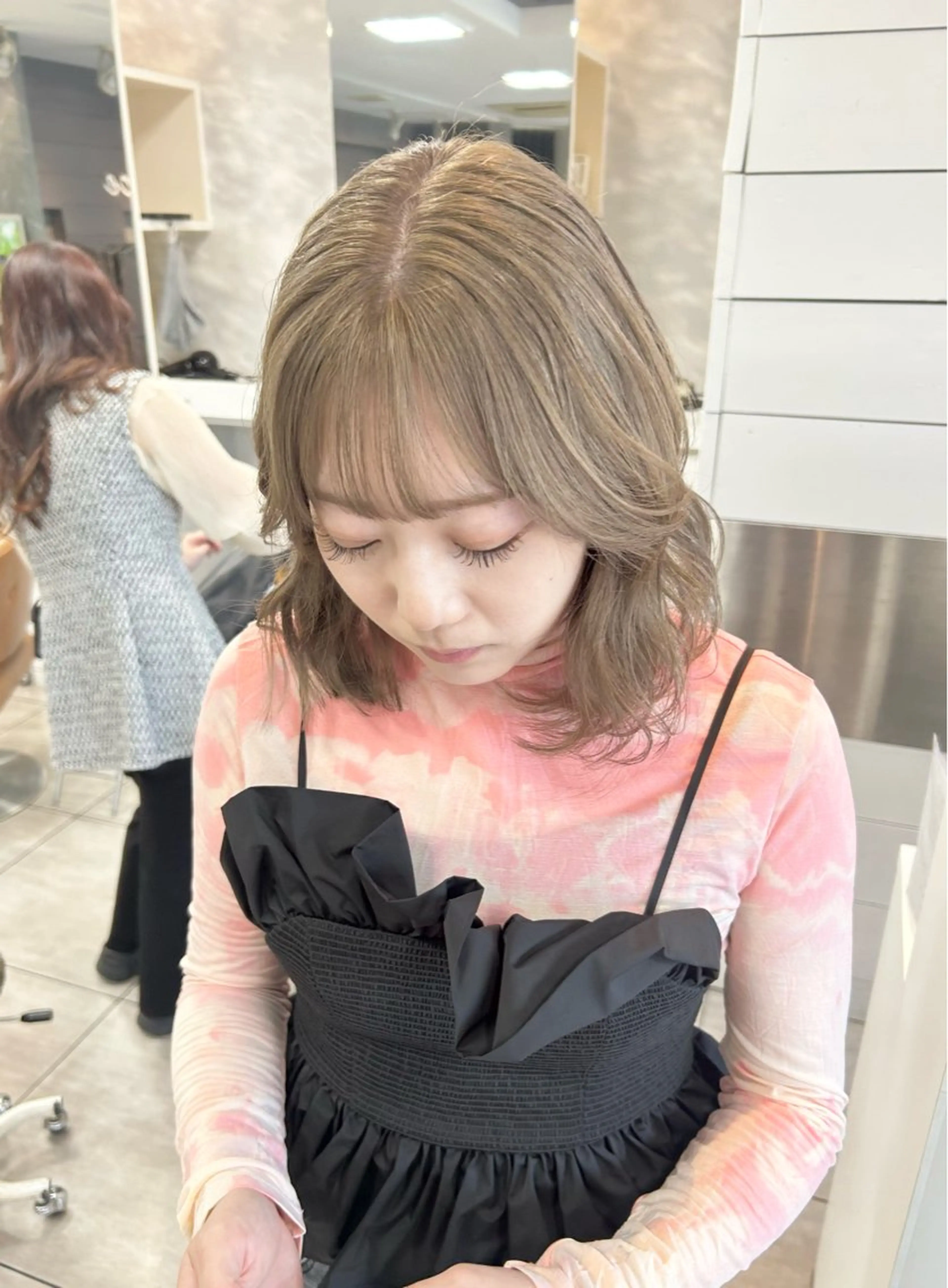 ミディアム カット ヘアカラー トリートメント 🫧艶髪カラー🫧 森本くるみのヘアスタイル