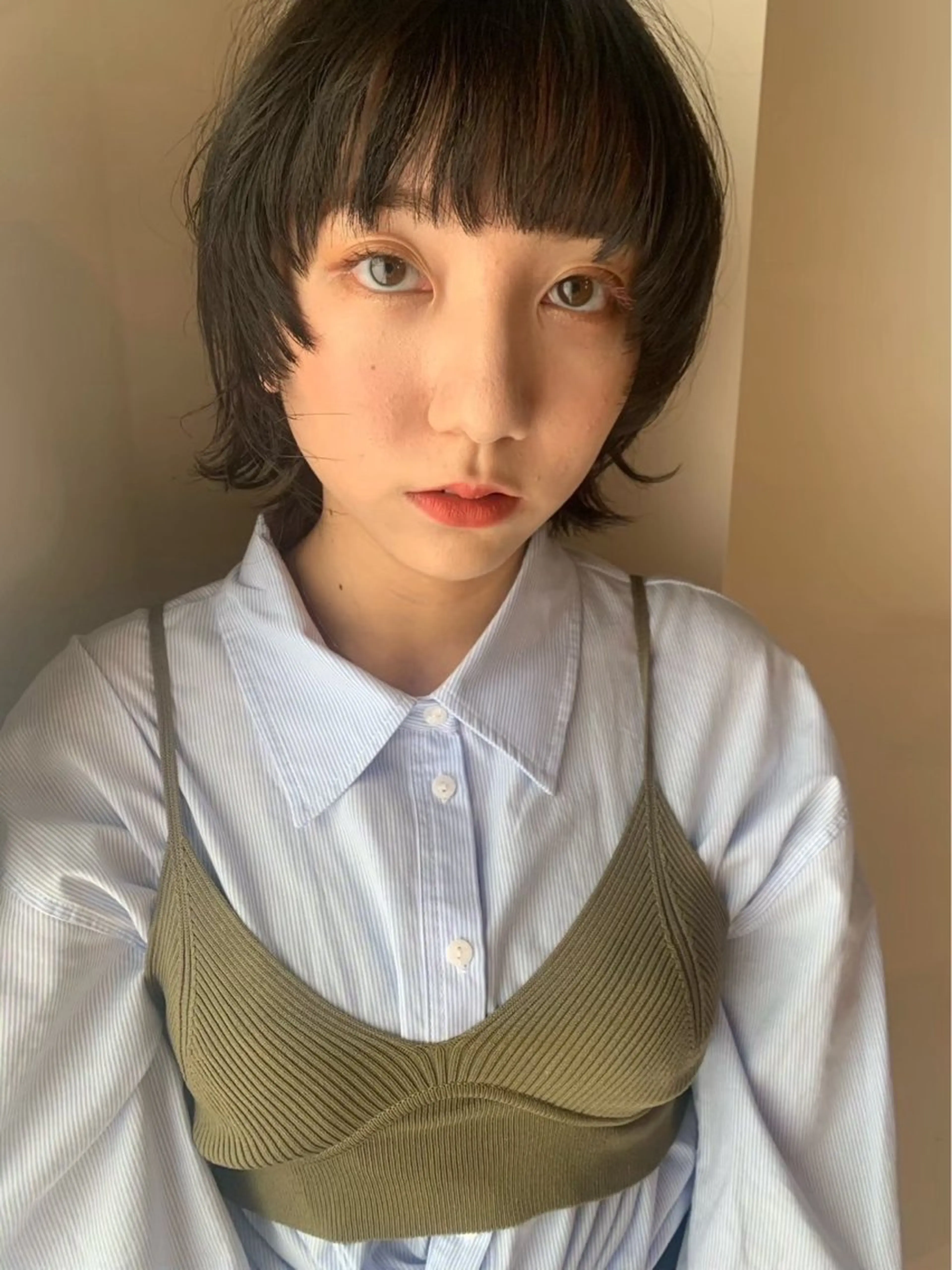 ショート カット 暗髪🥣アレンジ🎀 FACE。らんのヘアスタイル