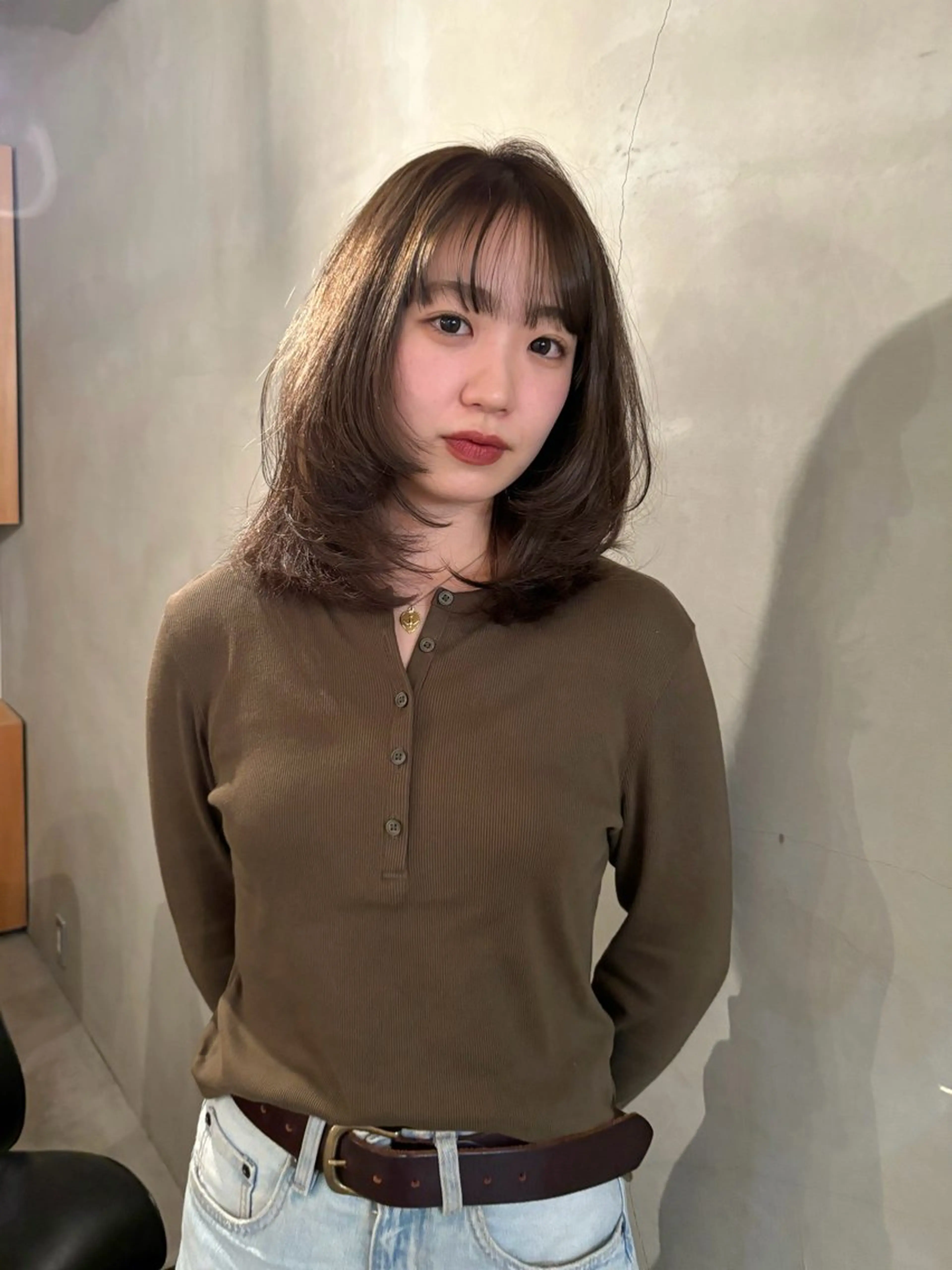 ミディアム レイヤーカット 林　蓮／レイヤー /透明感カラーのヘアスタイル