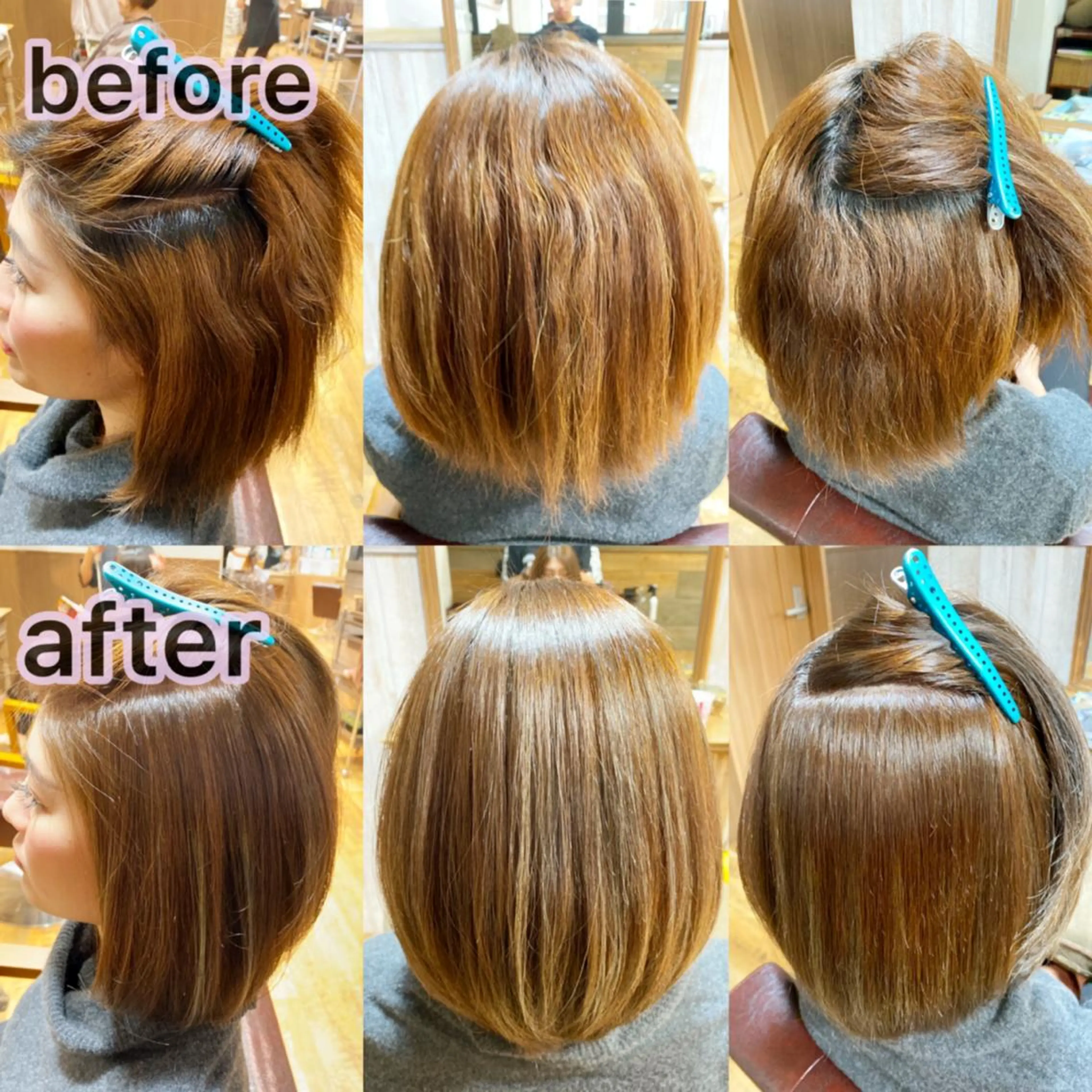 ミディアム カラー パーマ イルミナカラー ストレートパーマ 本物のブリーチ縮毛 /デサキショウヘイのヘアスタイル