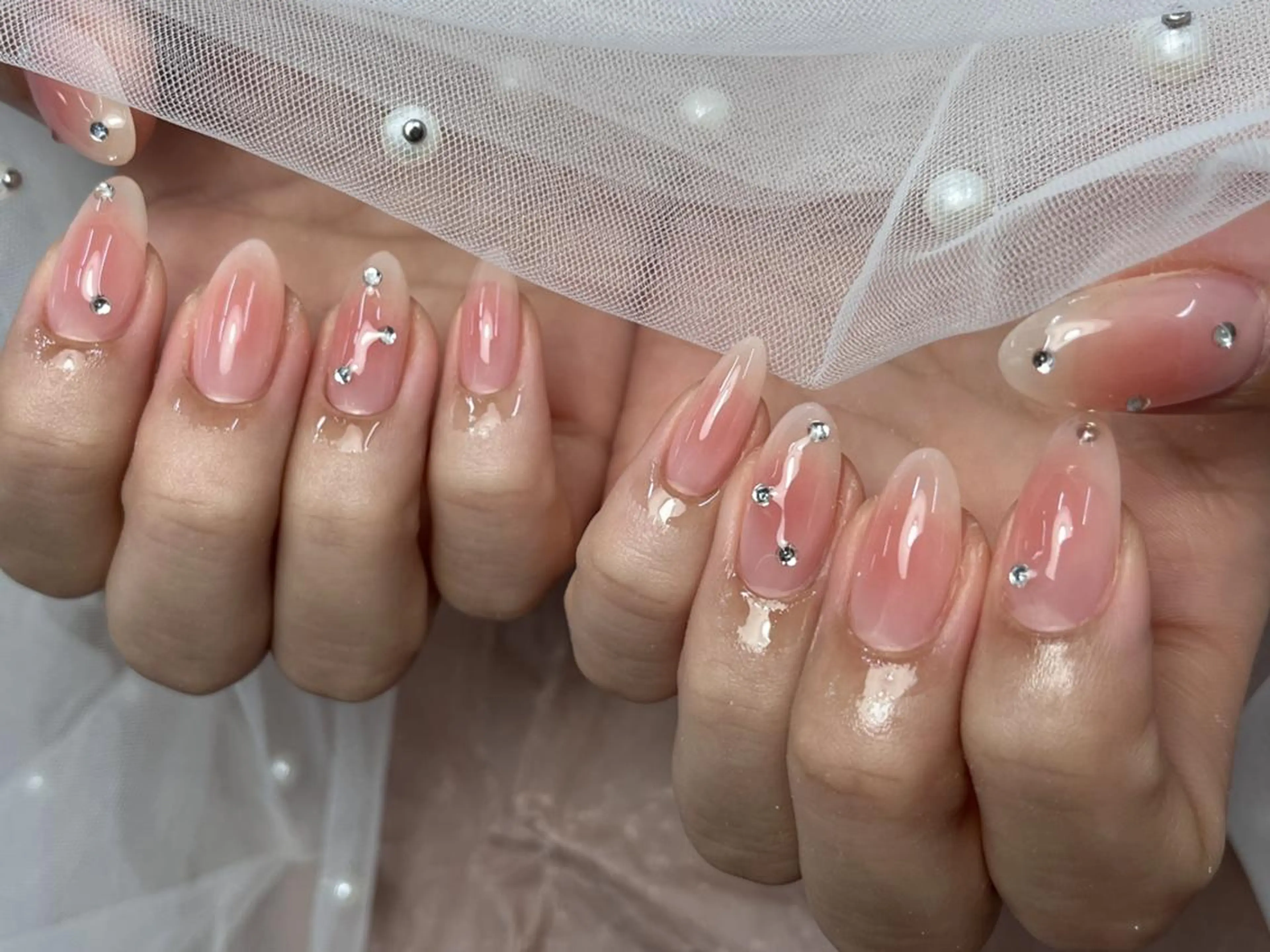 ネイル クリアネイル シンプルネイル ストーンネイル ハンドネイル ToliyDeliy Nail Salonのネイルデザイン