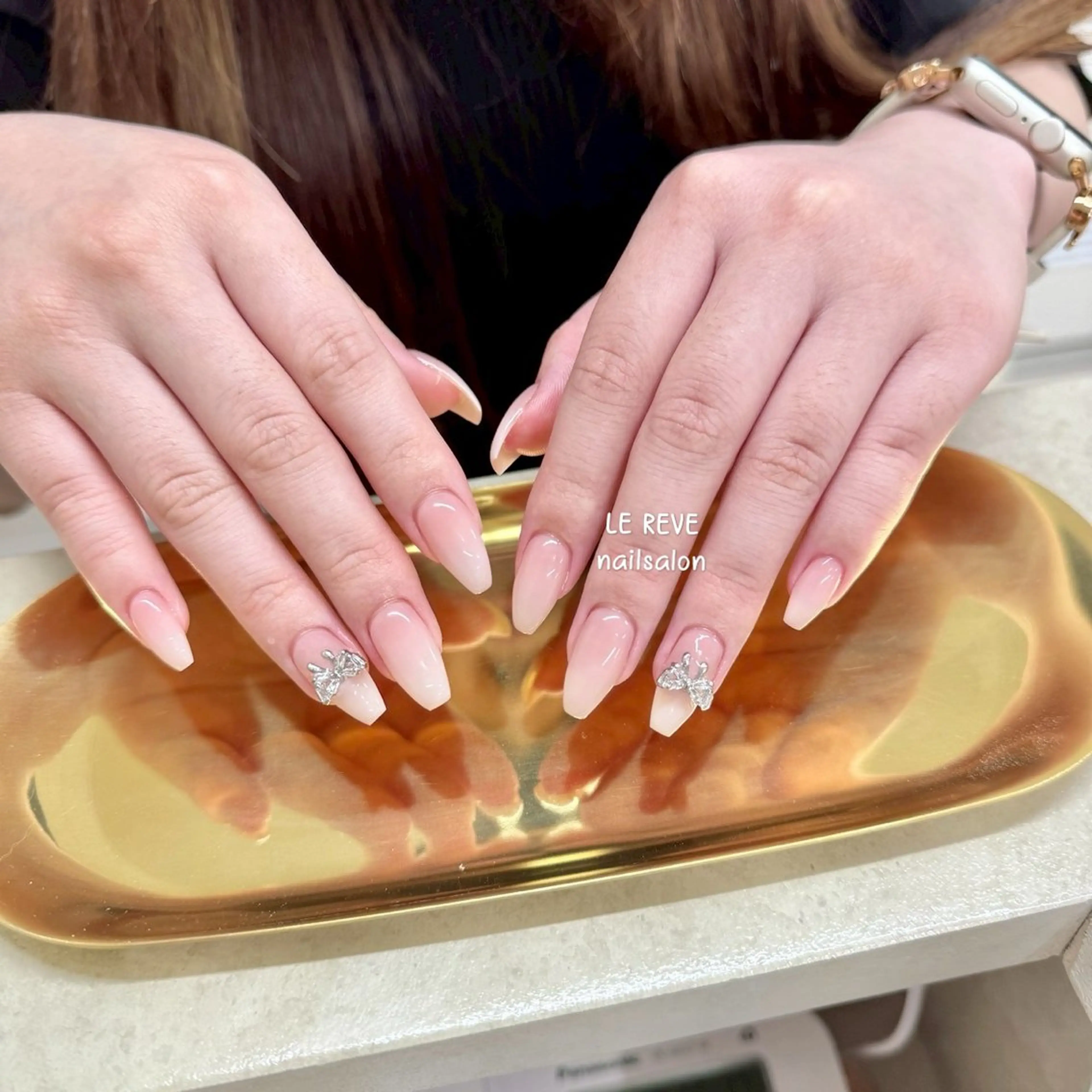 ネイル 韓国ネイル ニュアンスネイル シンプルネイル 夏ネイル ワンホンネイル ハンドネイル LE REVE nailsalonのネイルデザイン