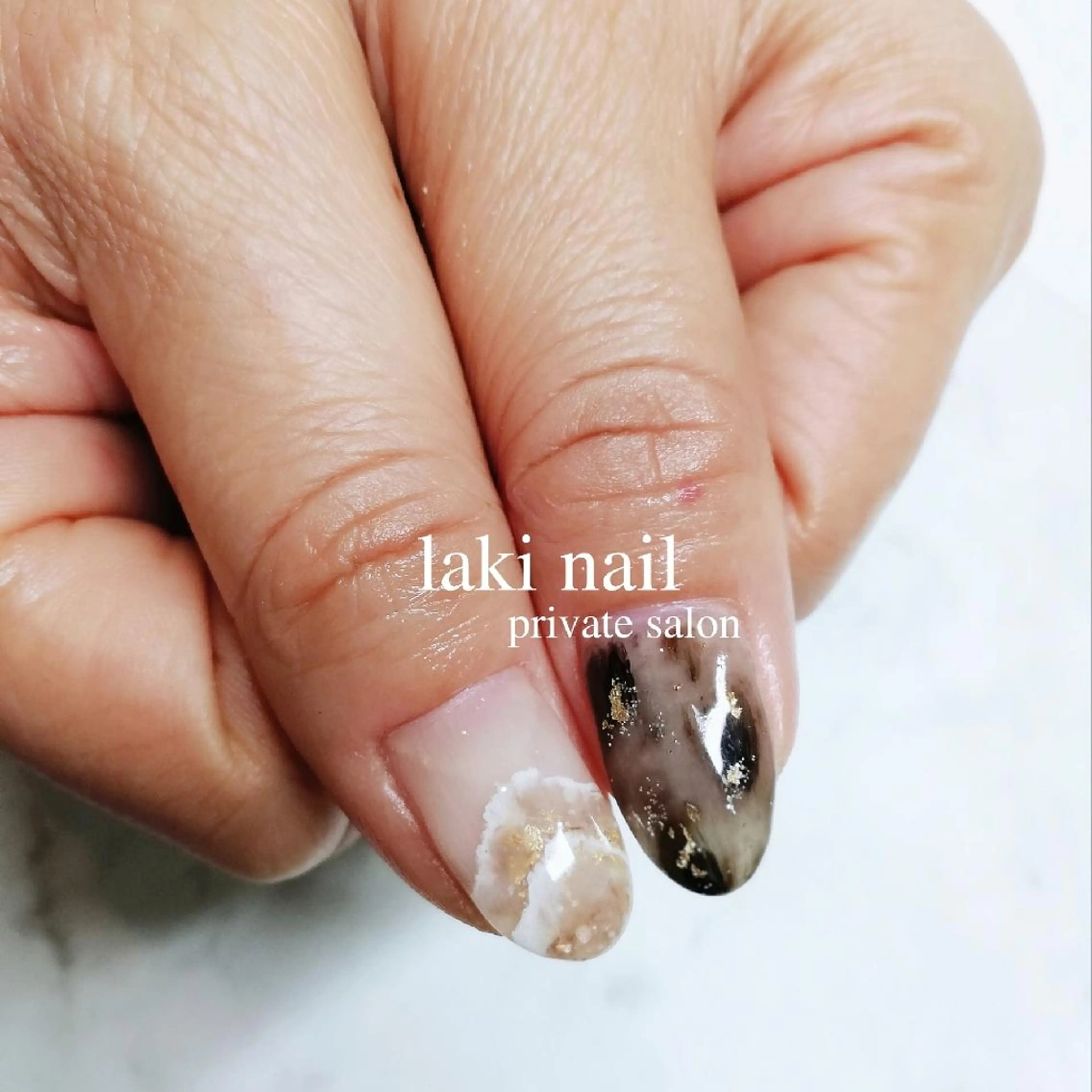 ミディアム ネイル ニュアンスネイル ハンドネイル by lakiのネイルデザイン