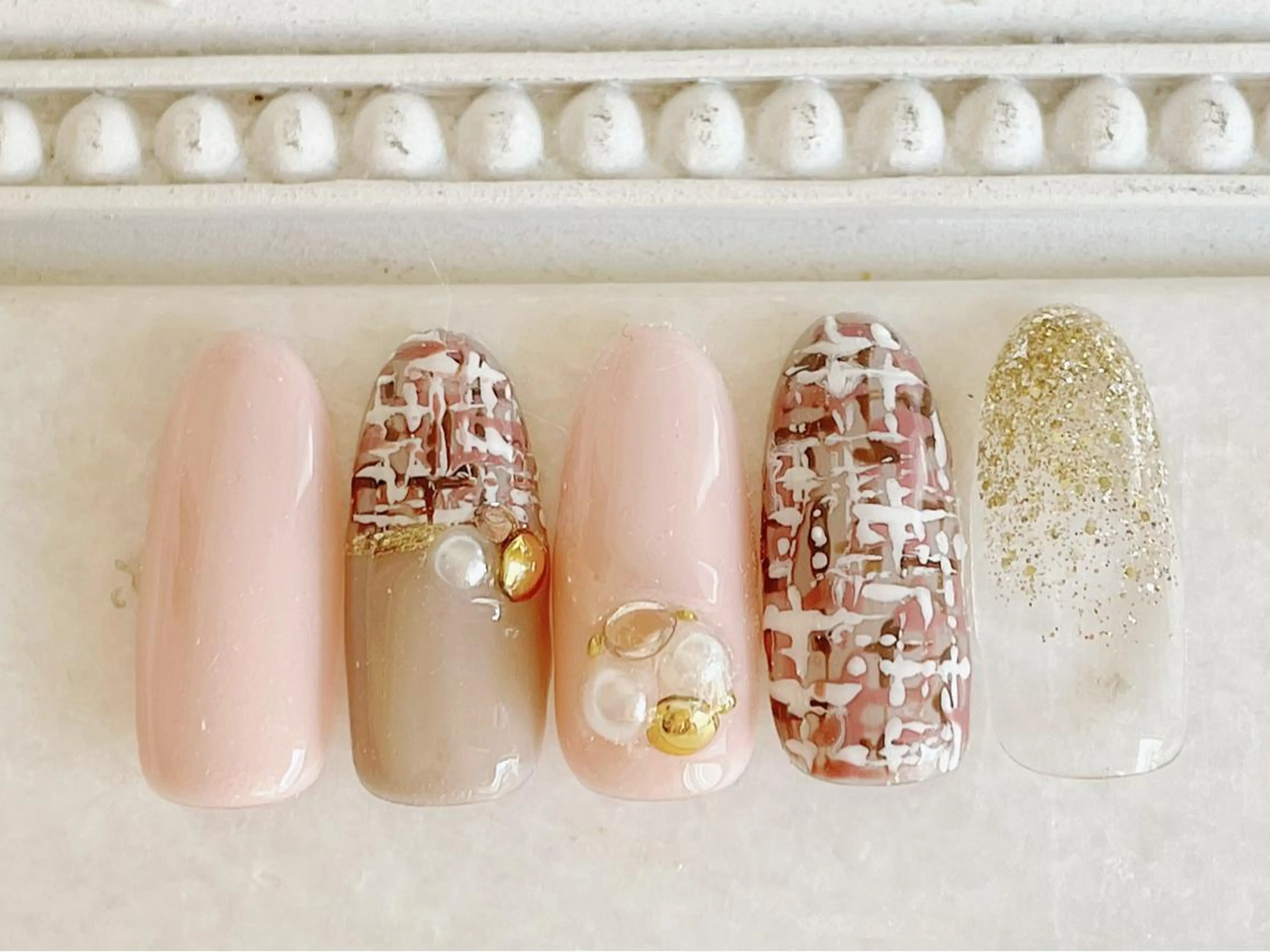 ネイル ジェルネイル パラジェル ツイードネイル ハンドネイル Satomi  のネイルデザイン