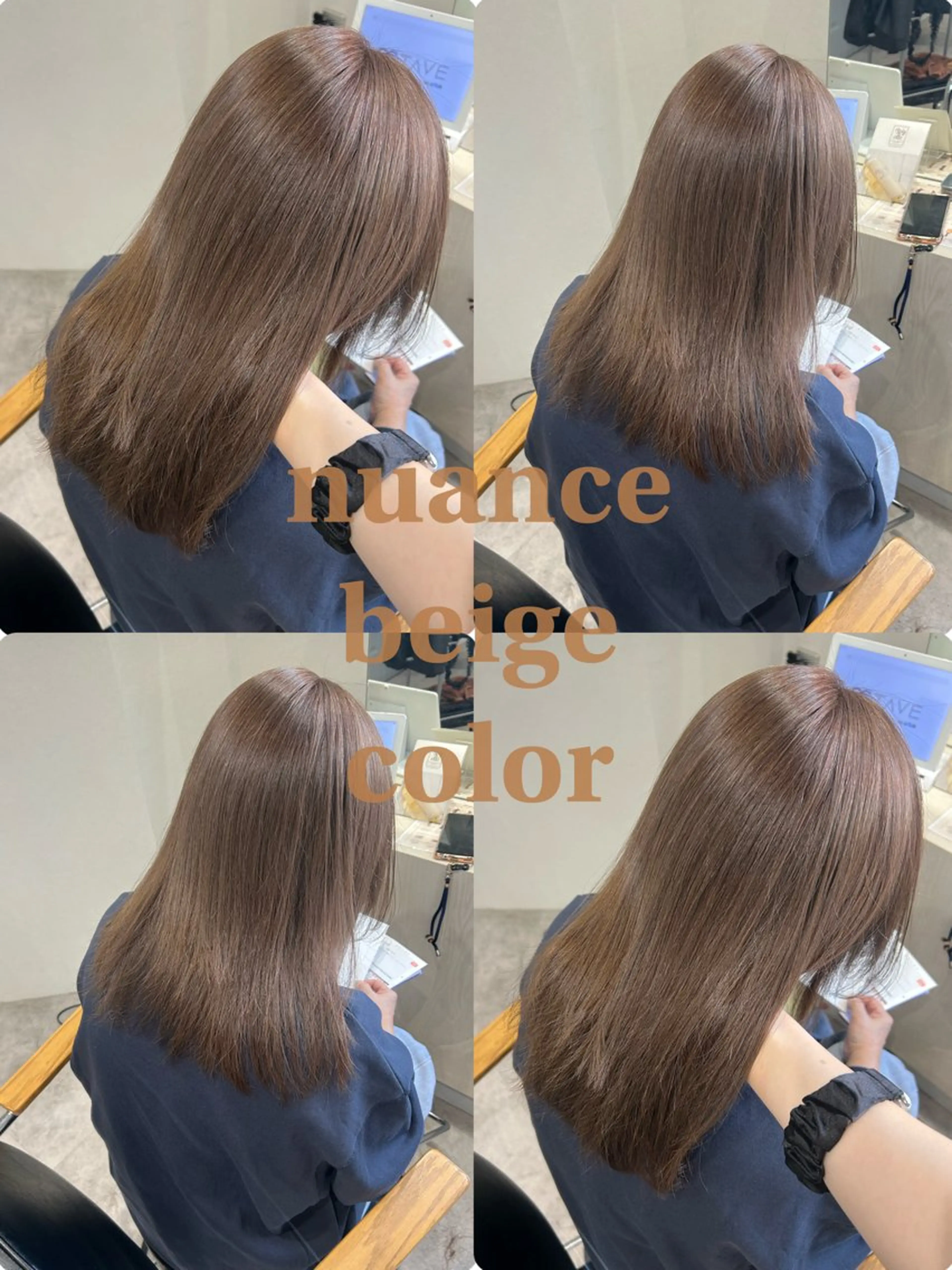 ミディアム カラー ヘアアレンジ ベージュカラー ブリーチ ヘアカラー ボブ /ニュアンス/ satomi🧸💖のヘアスタイル