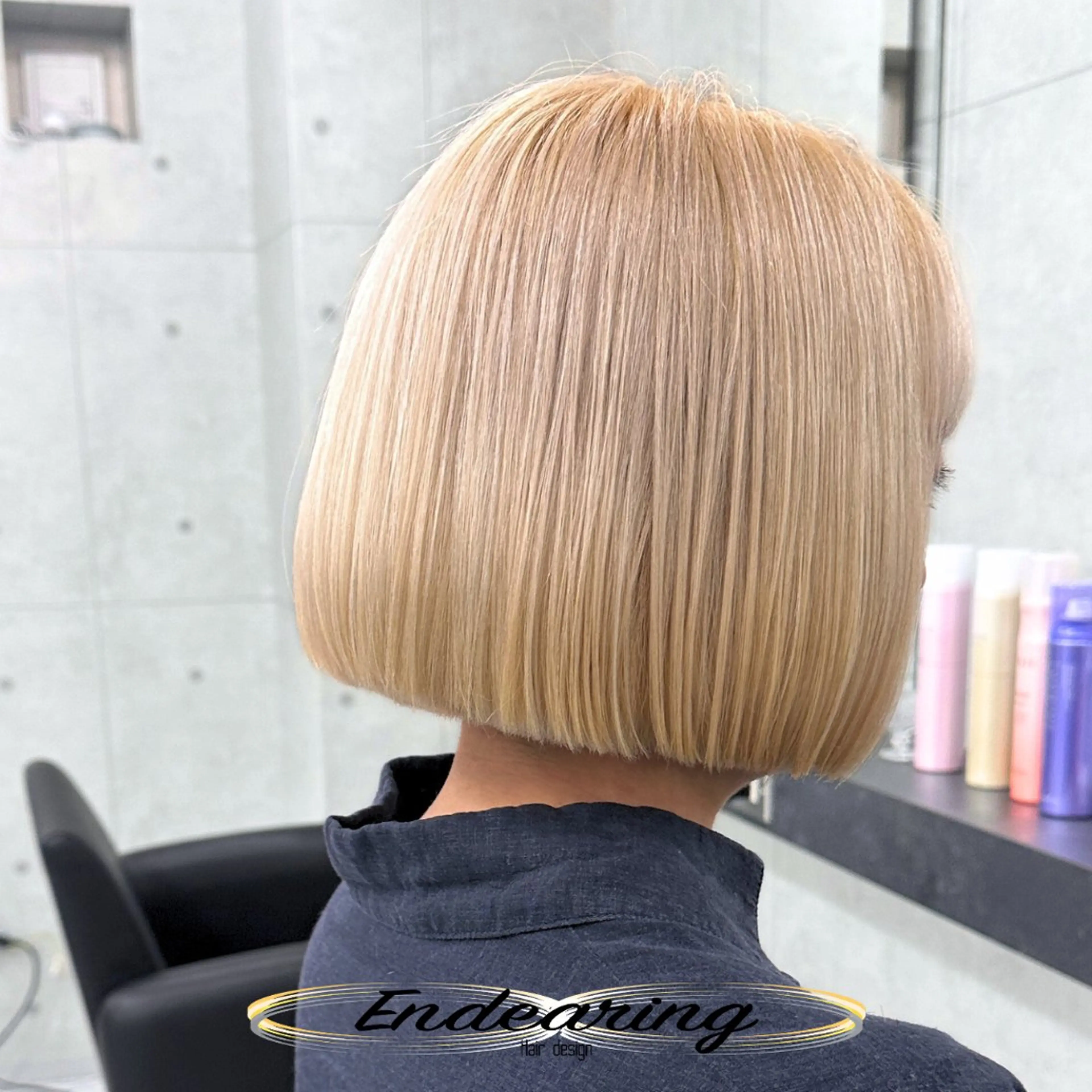 カラー ベージュカラー ブリーチ 透明感カラー ハイトーンカラー ボブ ヘアカラー Endearing 銀座/レイヤーカットのヘアスタイル