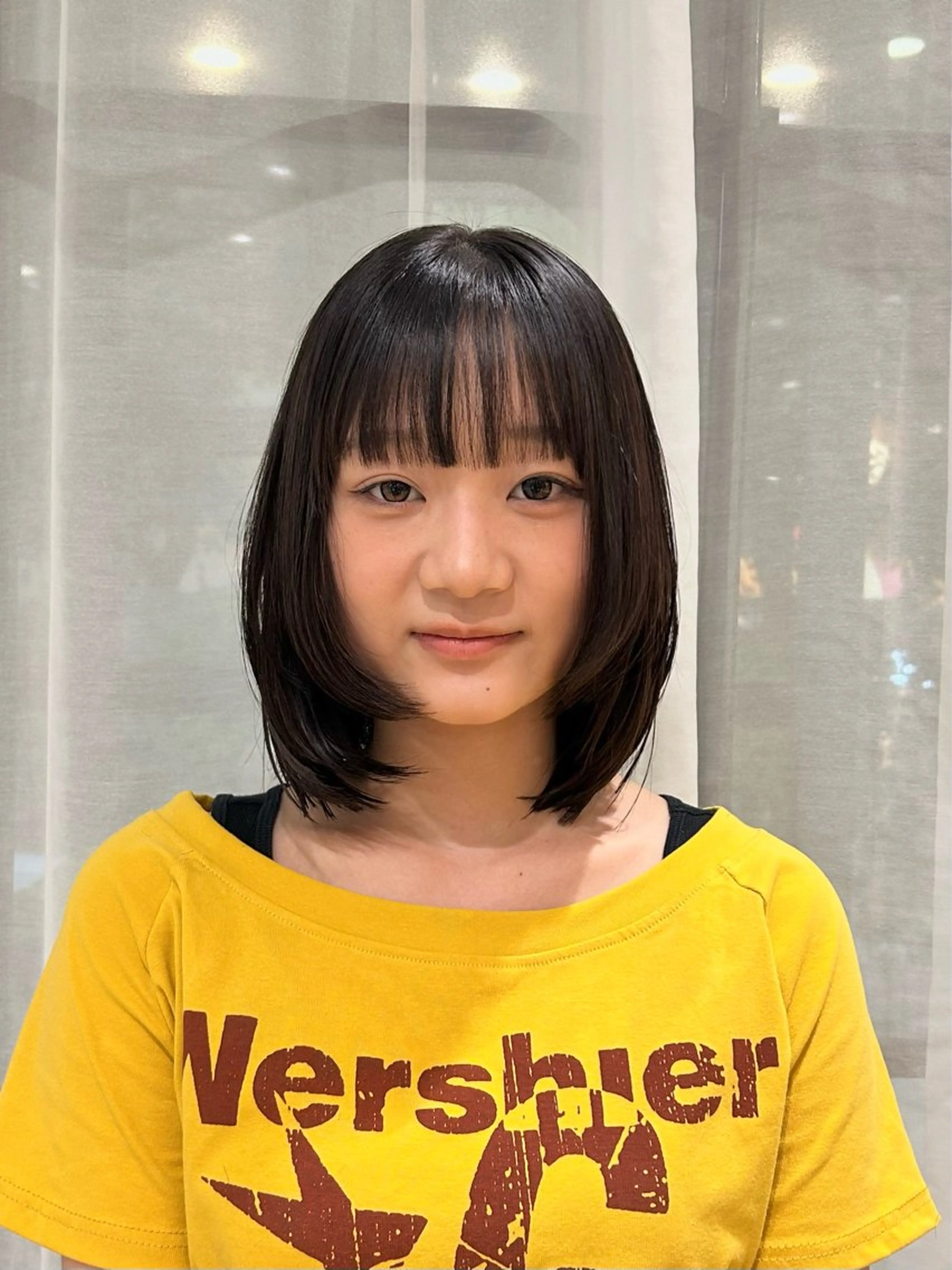 ミディアム 顔まわりレイヤー 顔周りカット レイヤーカット カット Lumier de mashu所属・nana/ボブ/ レイヤーカットのヘアスタイル