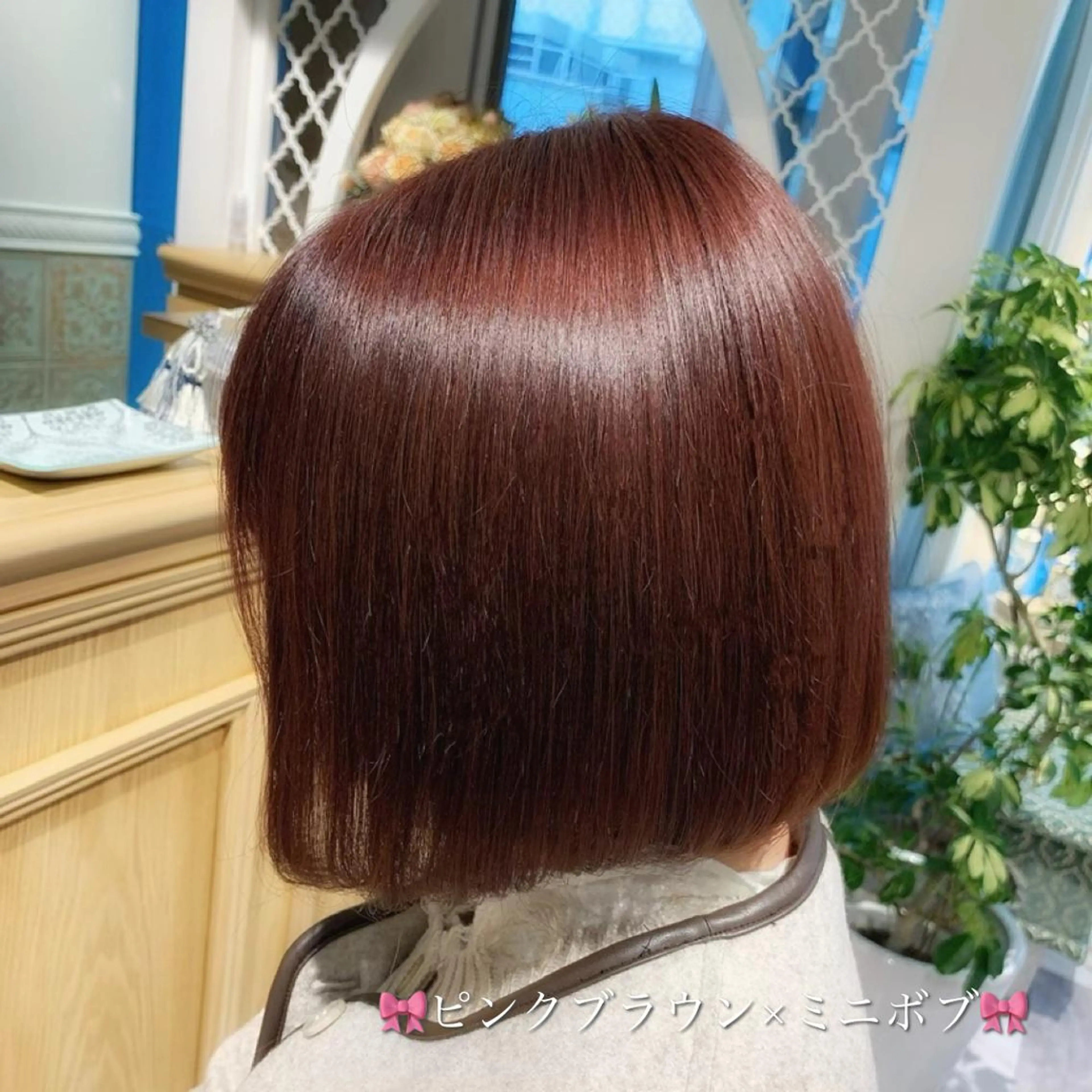 ミディアム カラー ブラウンカラー ピンクカラー ピンクブラウン ボブ カット ヘアカラー トリートメント 韓国ヘア特化型美容師 カワノマイ🇰🇷のヘアスタイル