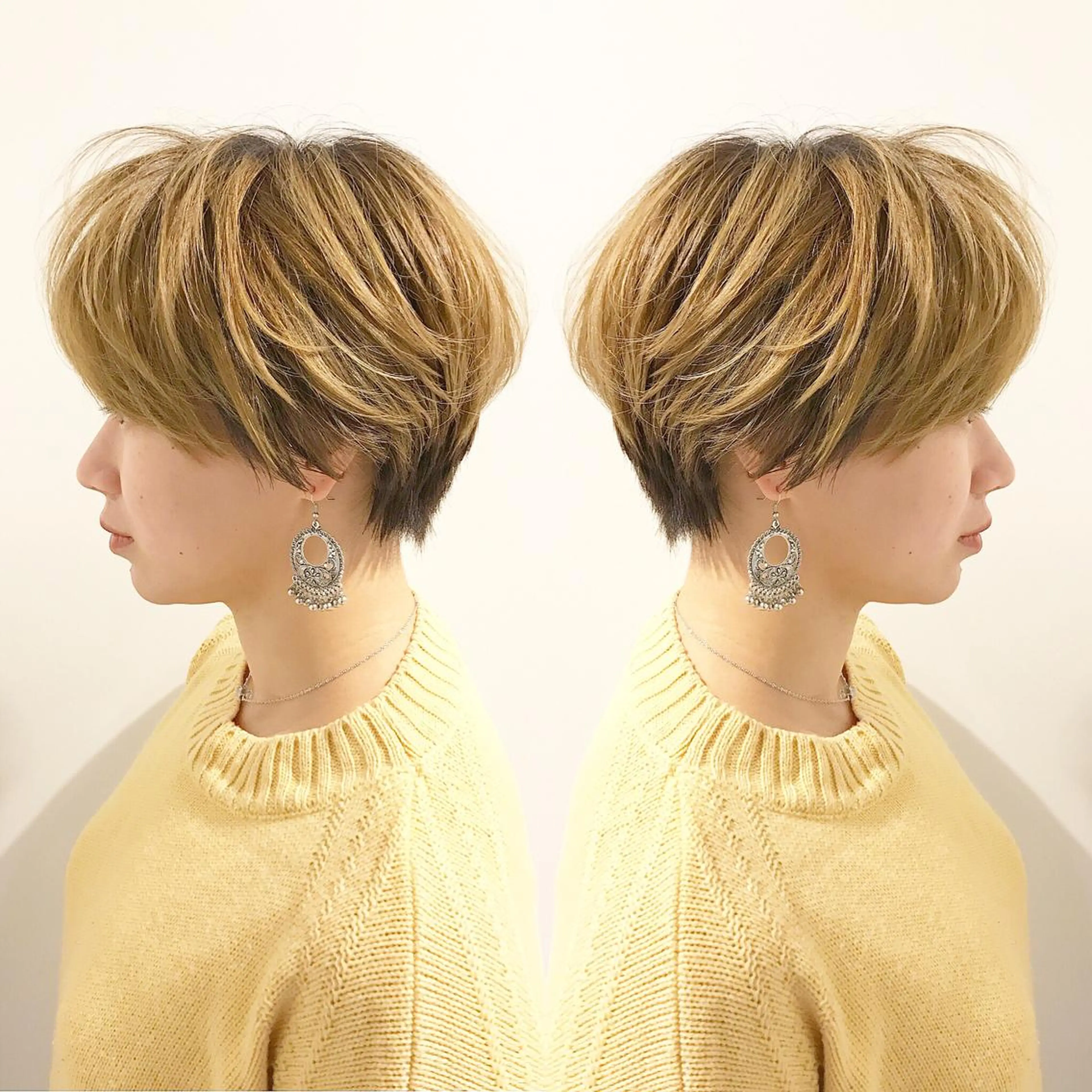 ショート カラー ハイトーンカラー ショートヘア カット ヘアカラー トリートメント ショートヘア💫 ハイトーン西田拓馬のヘアスタイル