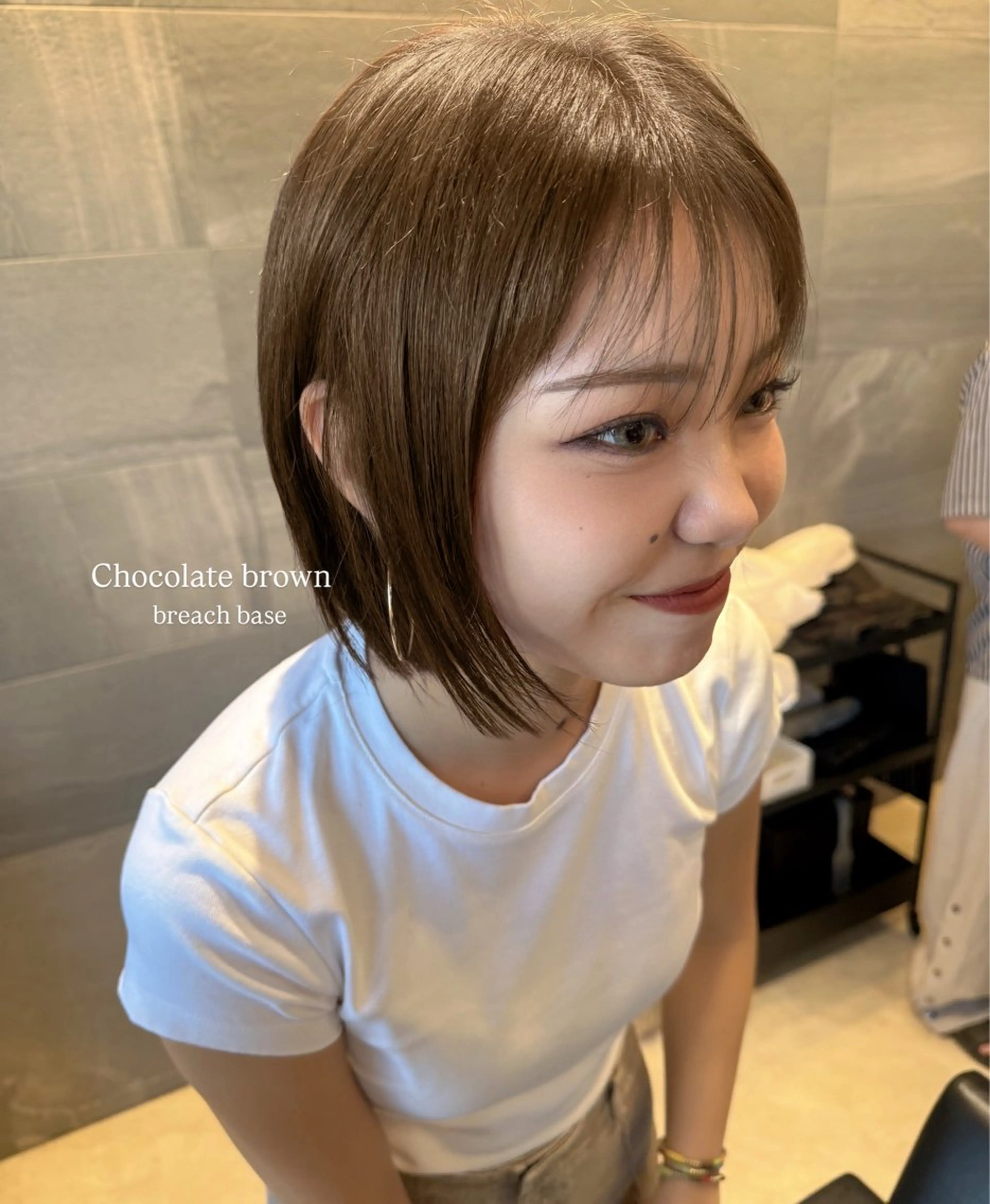 ショート カラー ブラウンカラー チョコレートブラウン ヘアカラー 透明感カラー/ボブ misaki °*のヘアスタイル