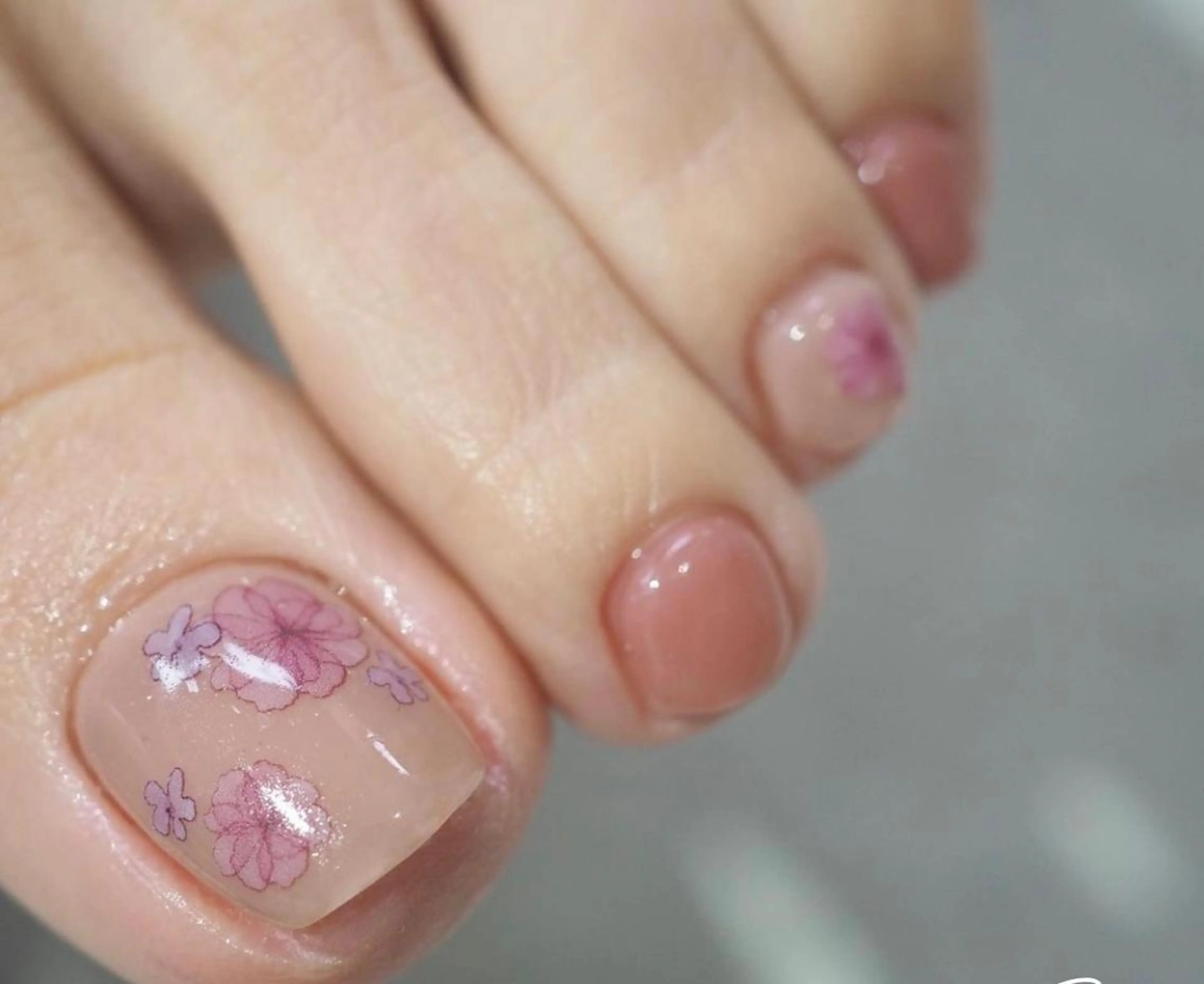 ネイル クリアネイル 長さ出し フットネイル フレンチネイル 氷ネイル・うるうるネイル Moana Nail 長さだし専門店のネイルデザイン