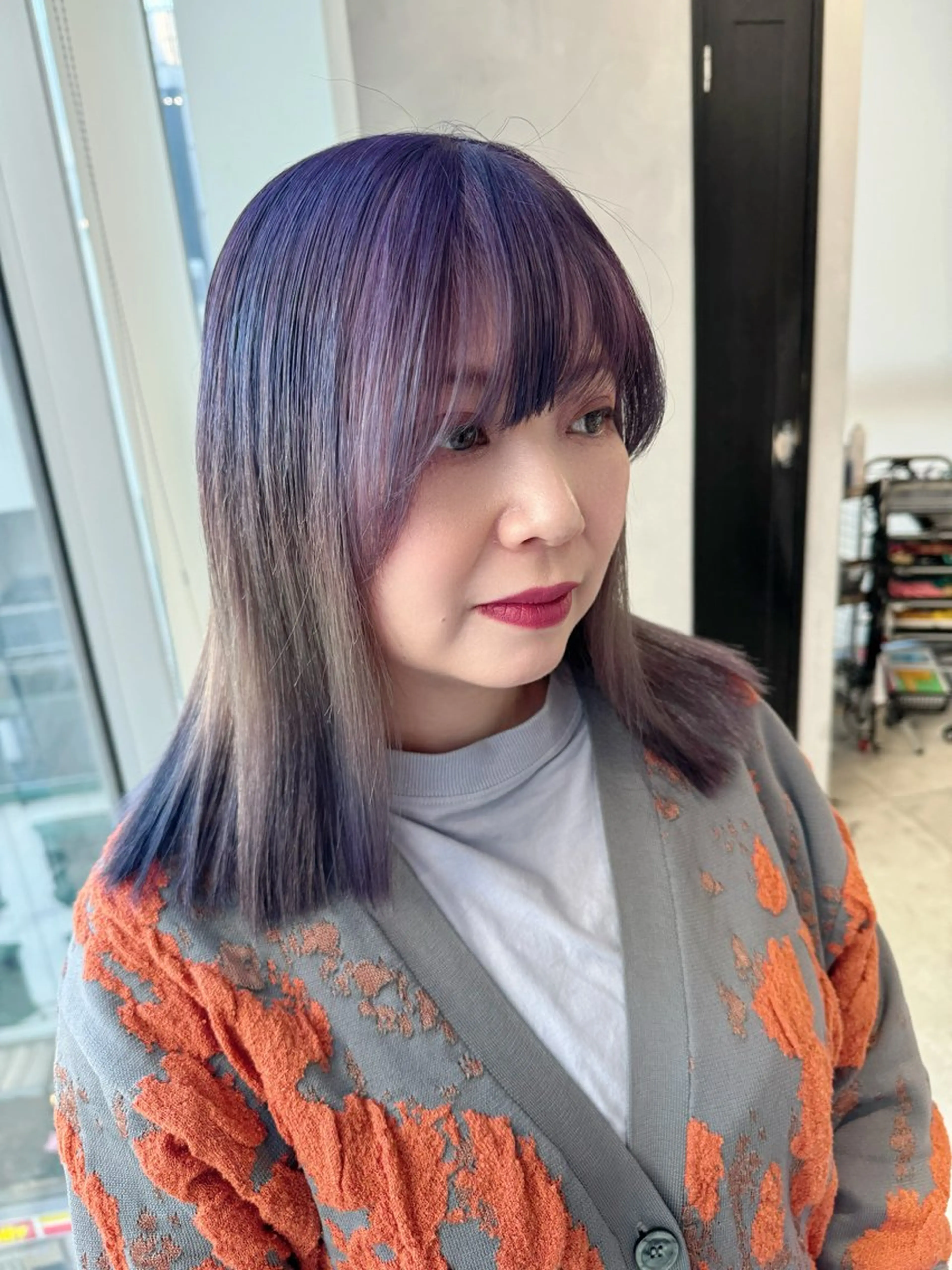 セミロング カラー デザインカラー カット ヘアカラー トリートメント 透明感カラー✨艶髪 制作🌱山根あゆみのヘアスタイル