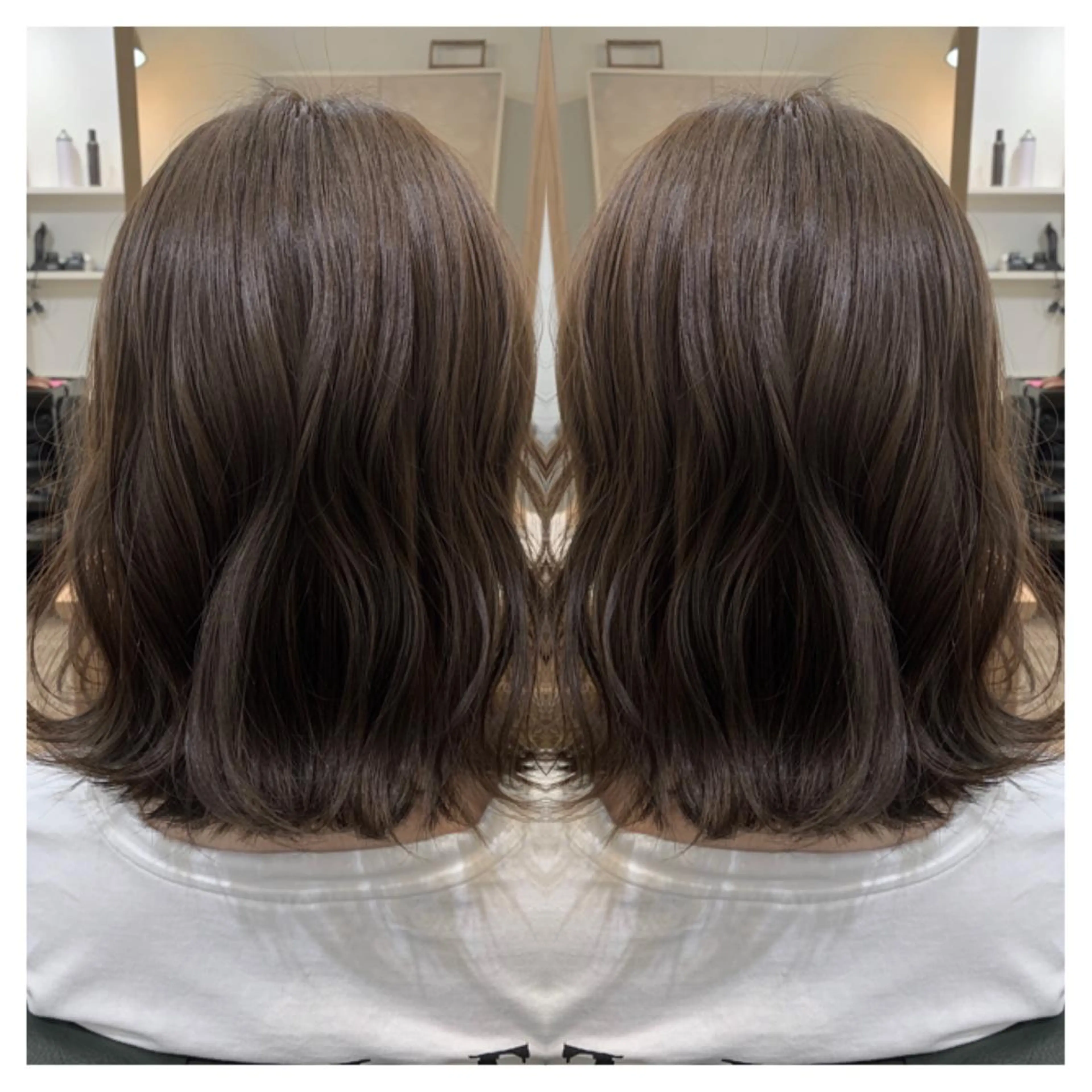 ミディアム カラー ヘアカラー トリートメント 村山 茉衣のヘアスタイル