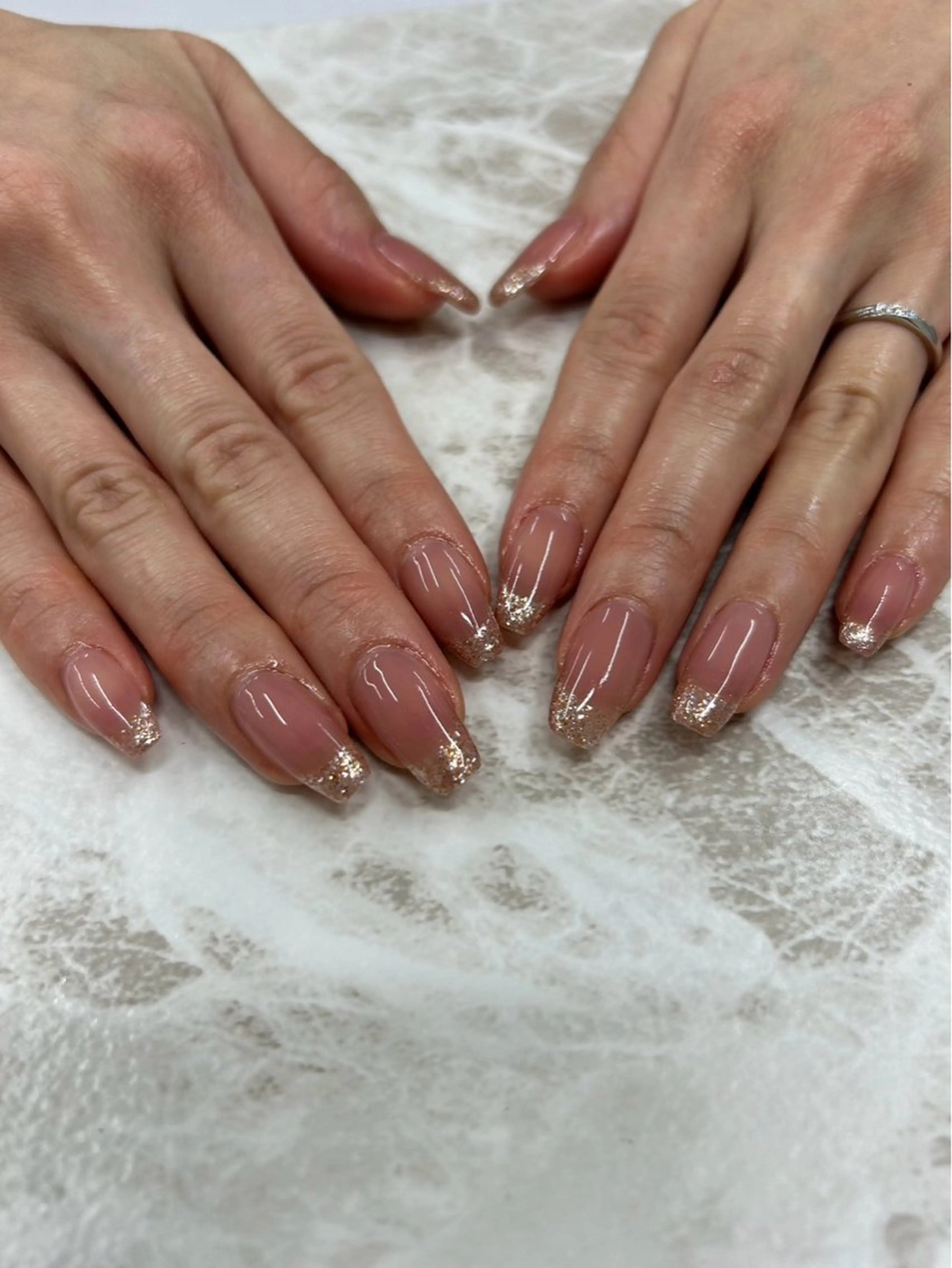 ネイル フレンチネイル ラメ(グリッター) ハンドネイル nailsalon meteor所属・meteor staffのその他イメージ