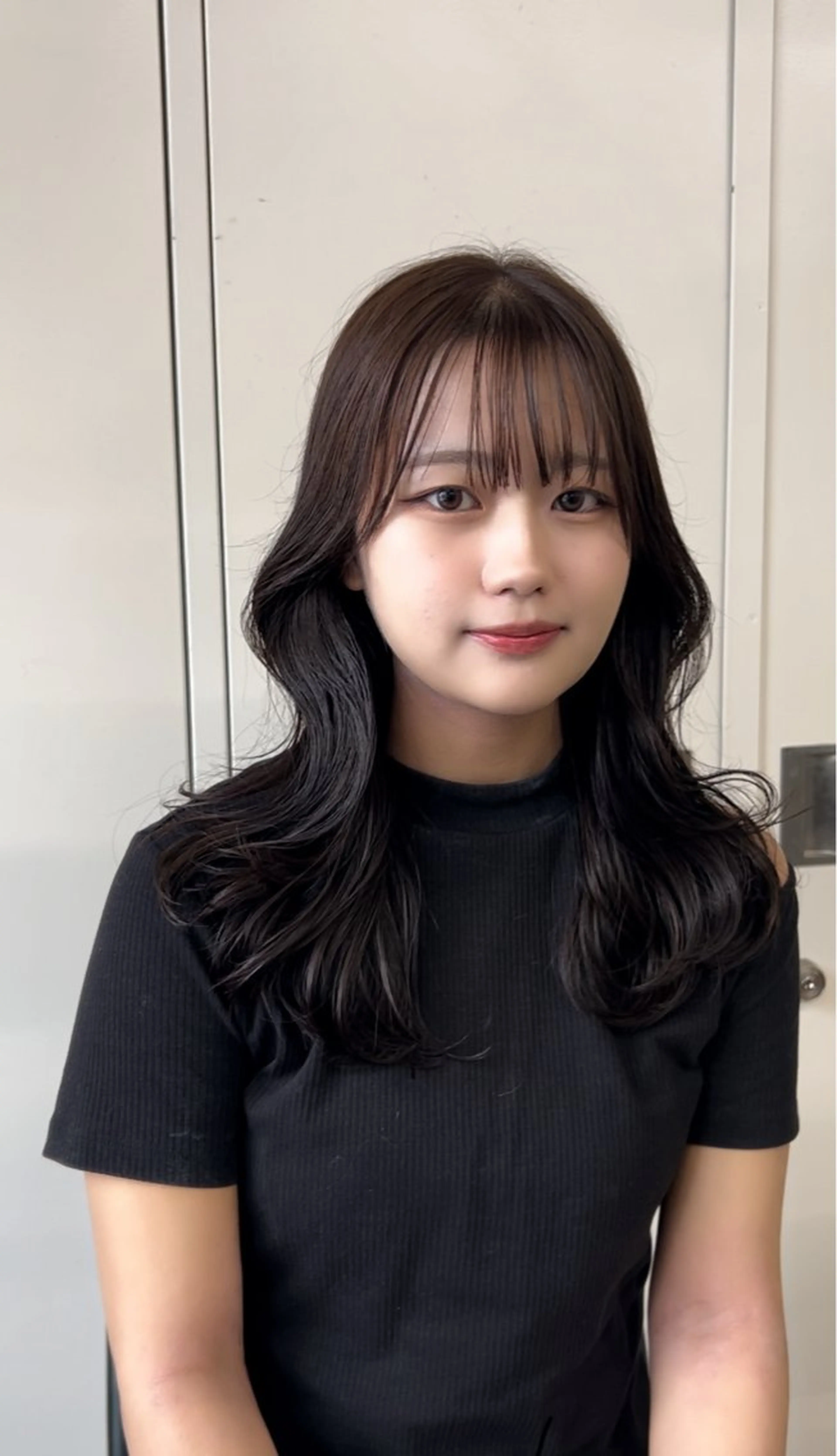 セミロング カラー 顔まわりレイヤー レイヤーカット カット ヘアカラー トリートメント 日韓レイヤー🇰🇷 艶カラー/ナカネのヘアスタイル