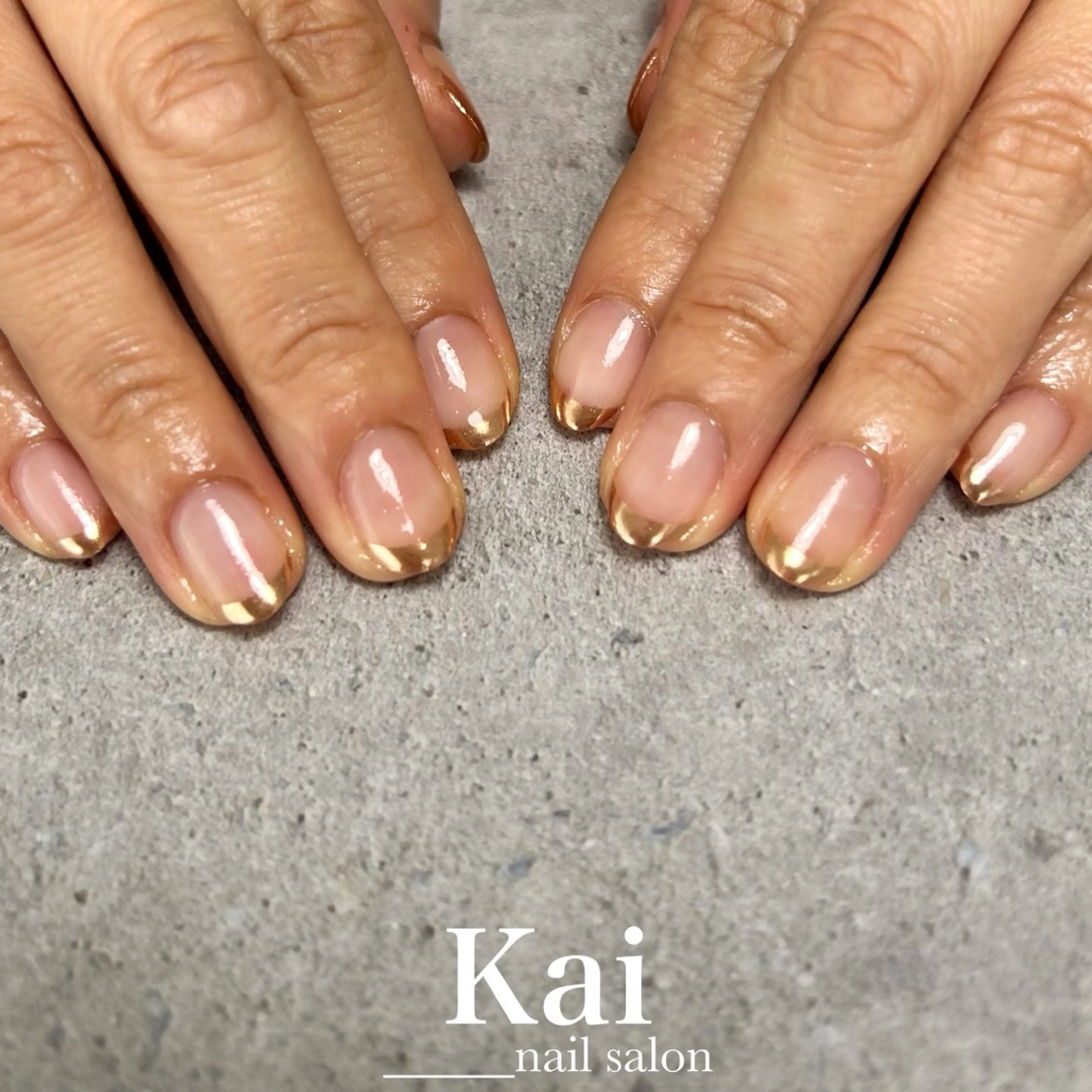 ネイル クリアネイル フットネイル フレンチネイル ゴールド 韓国ネイル ハンドネイル Kai  nail Mayukoのネイルデザイン