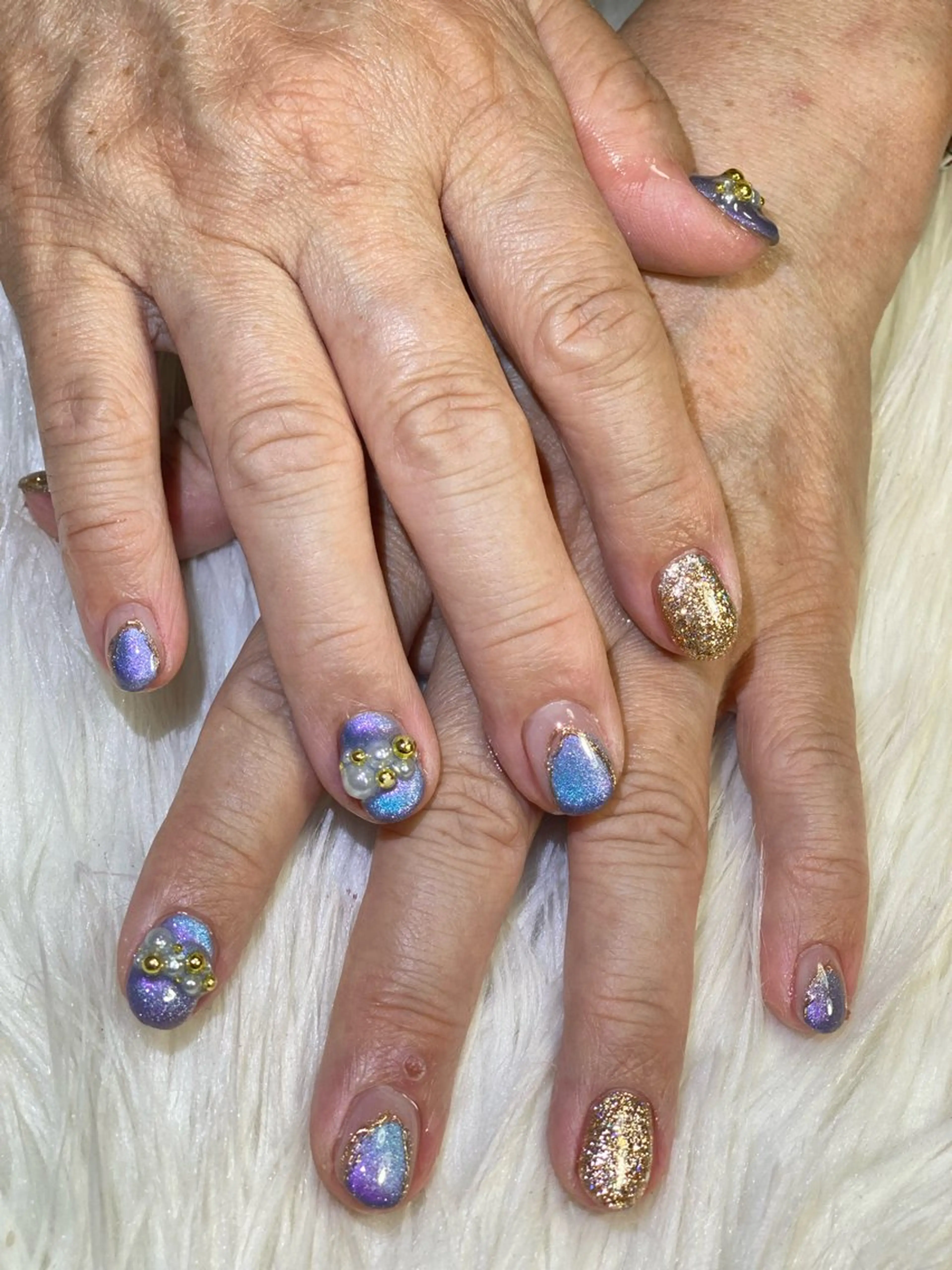 ネイル フレンチネイル ゴールド マグネットネイル ニュアンスネイル Esthetic Will所属・will 有希のネイルデザイン