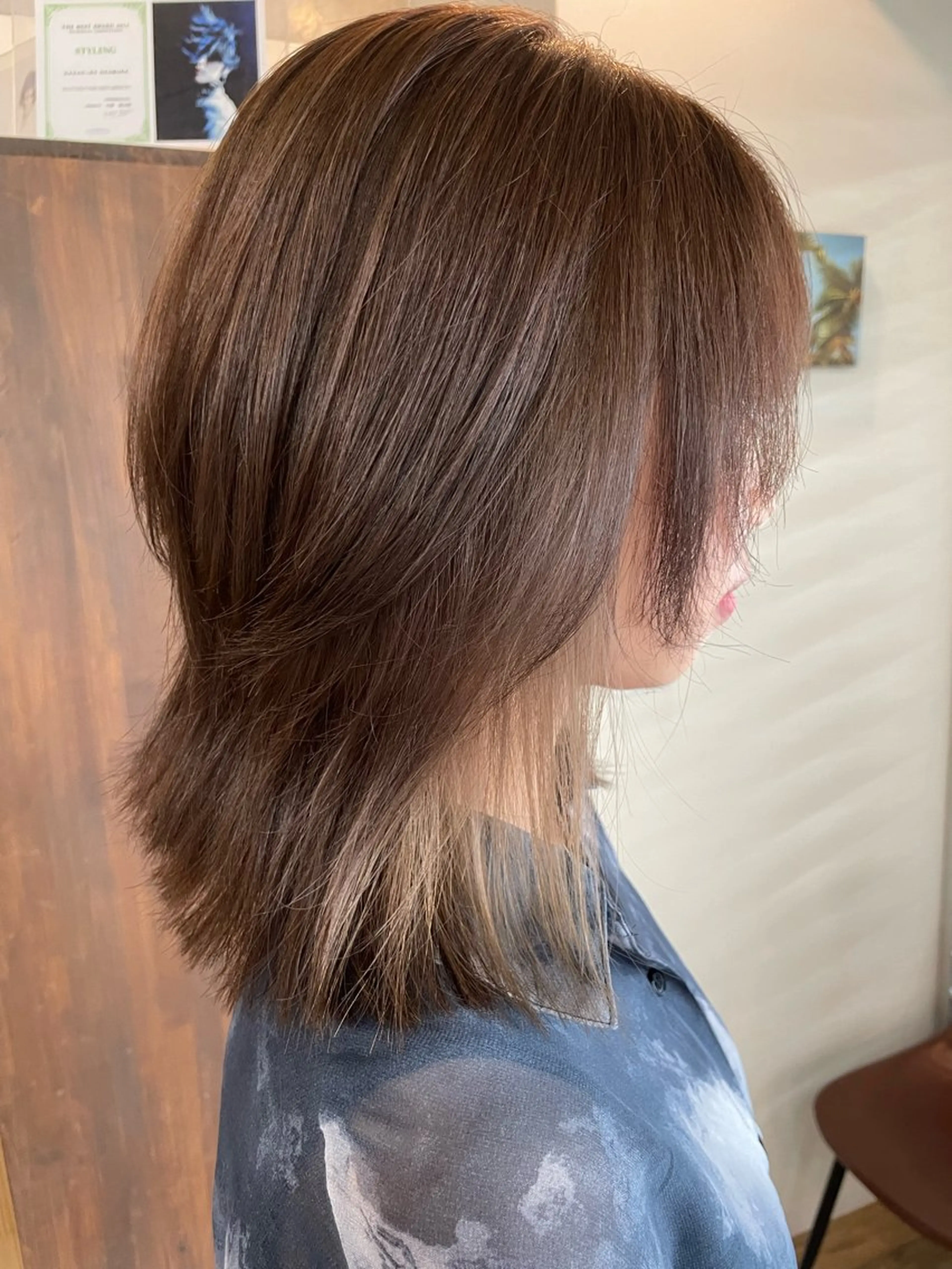 ミディアム カラー グレージュ Life Nagiのヘアスタイル