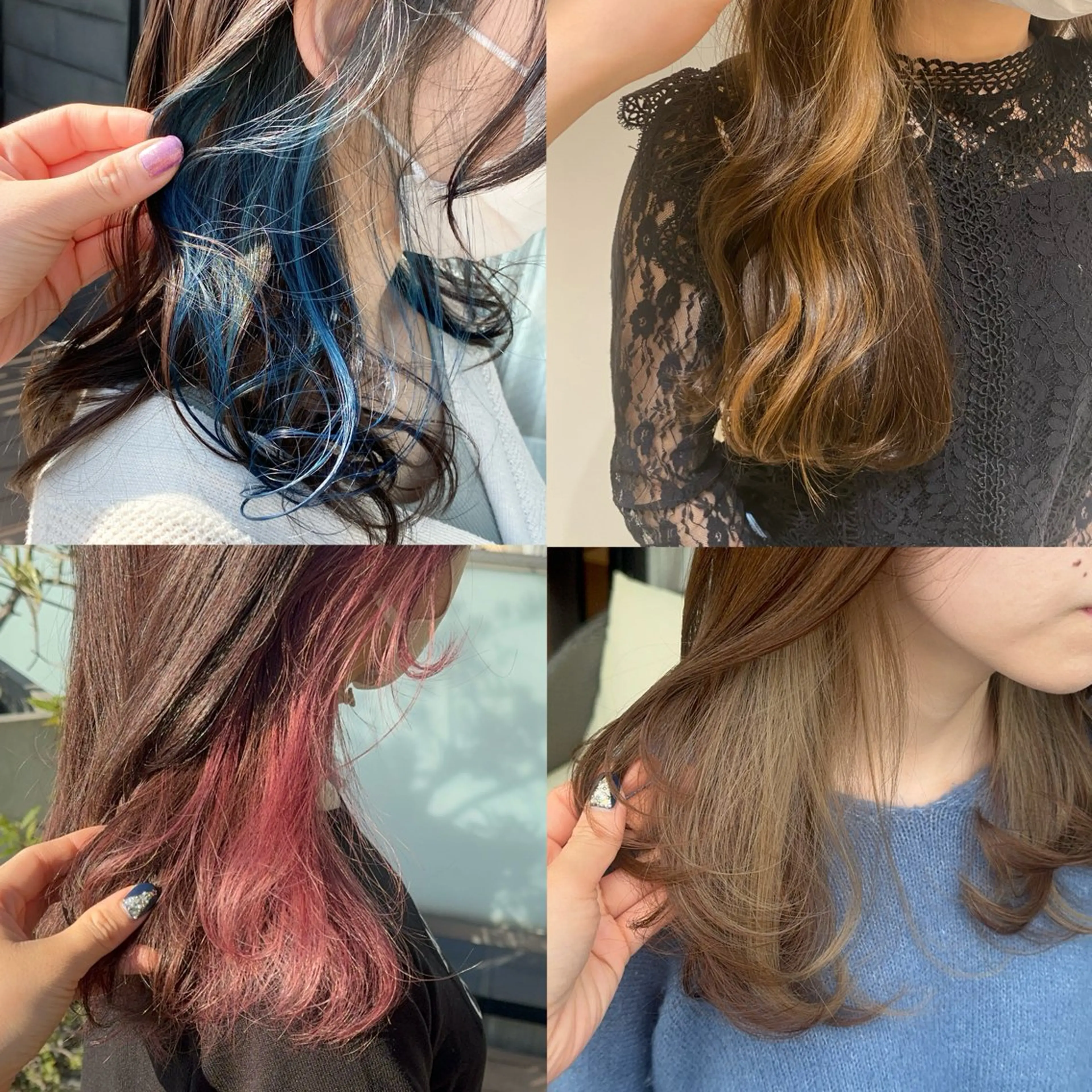 セミロング カラー インナーカラー 谷田部 千鶴のヘアスタイル