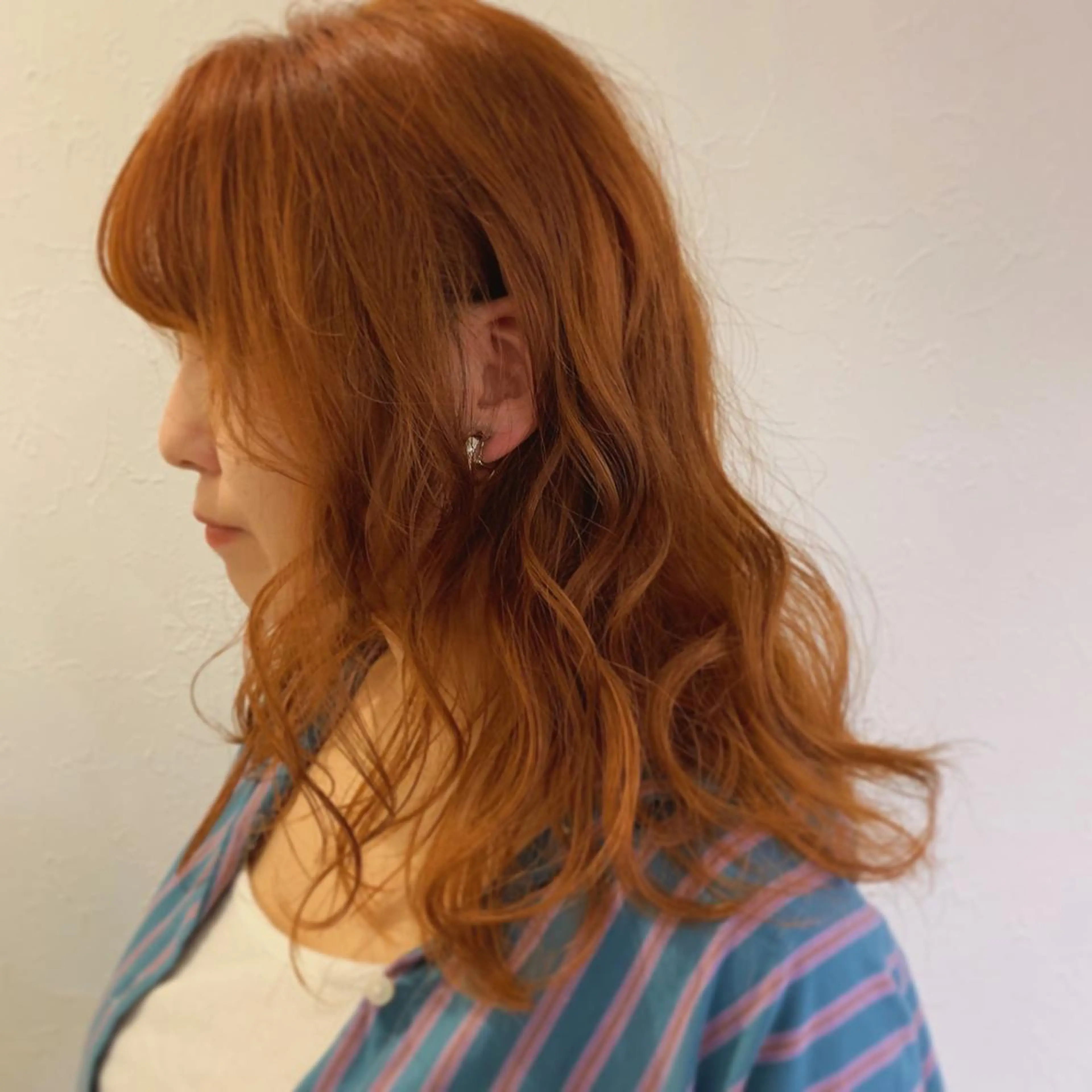 セミロング カラー ブラウンカラー オレンジ オレンジブラウン ヘアカラー m ā l o.🌷 サカモトマイコのヘアスタイル