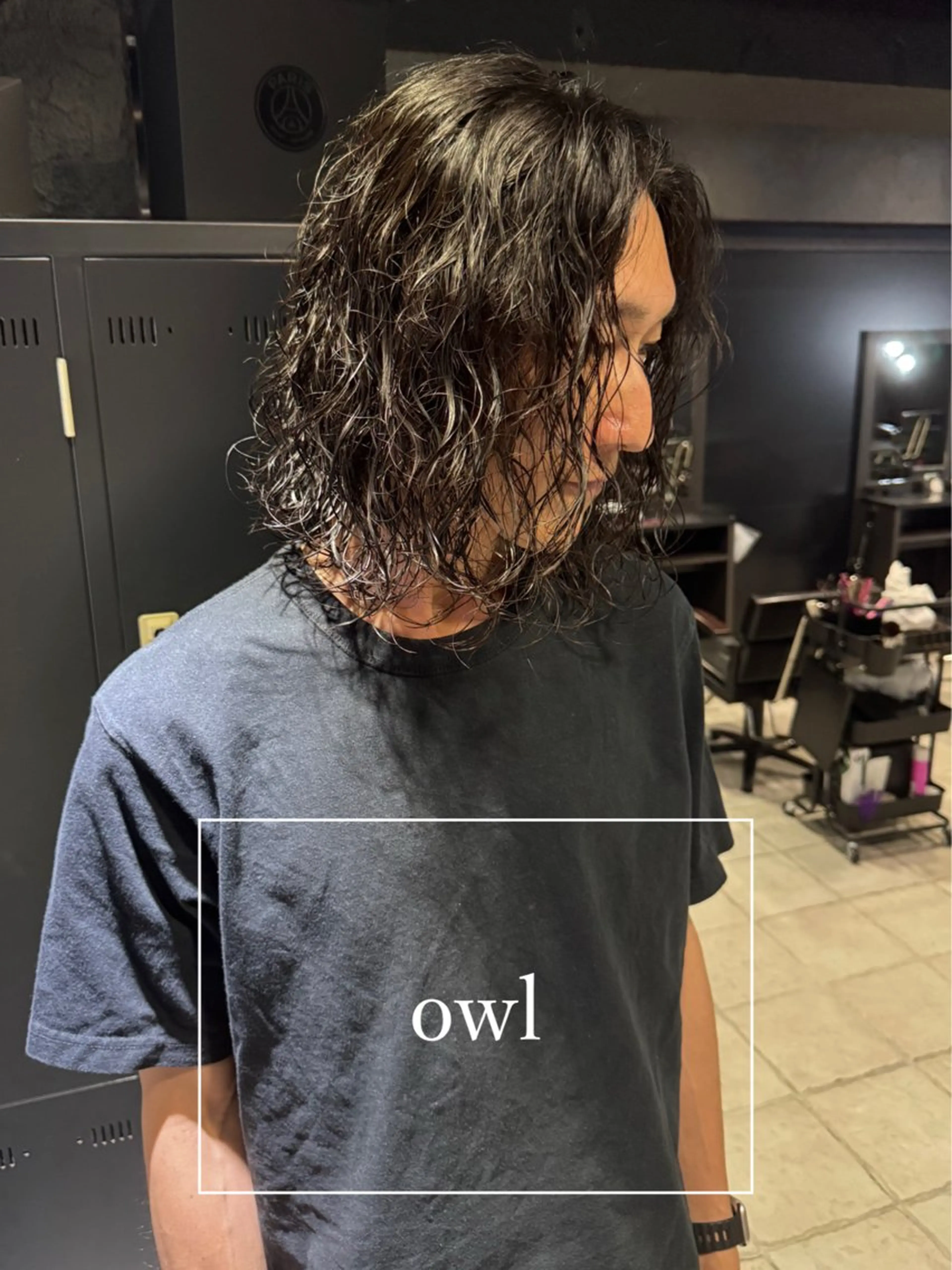 ロング パーマ メンズ メンズパーマ ボブ スパイラルパーマ カット パーマ メンズ特化 美容師✨ アメ村 堀江颯瑛のヘアスタイル