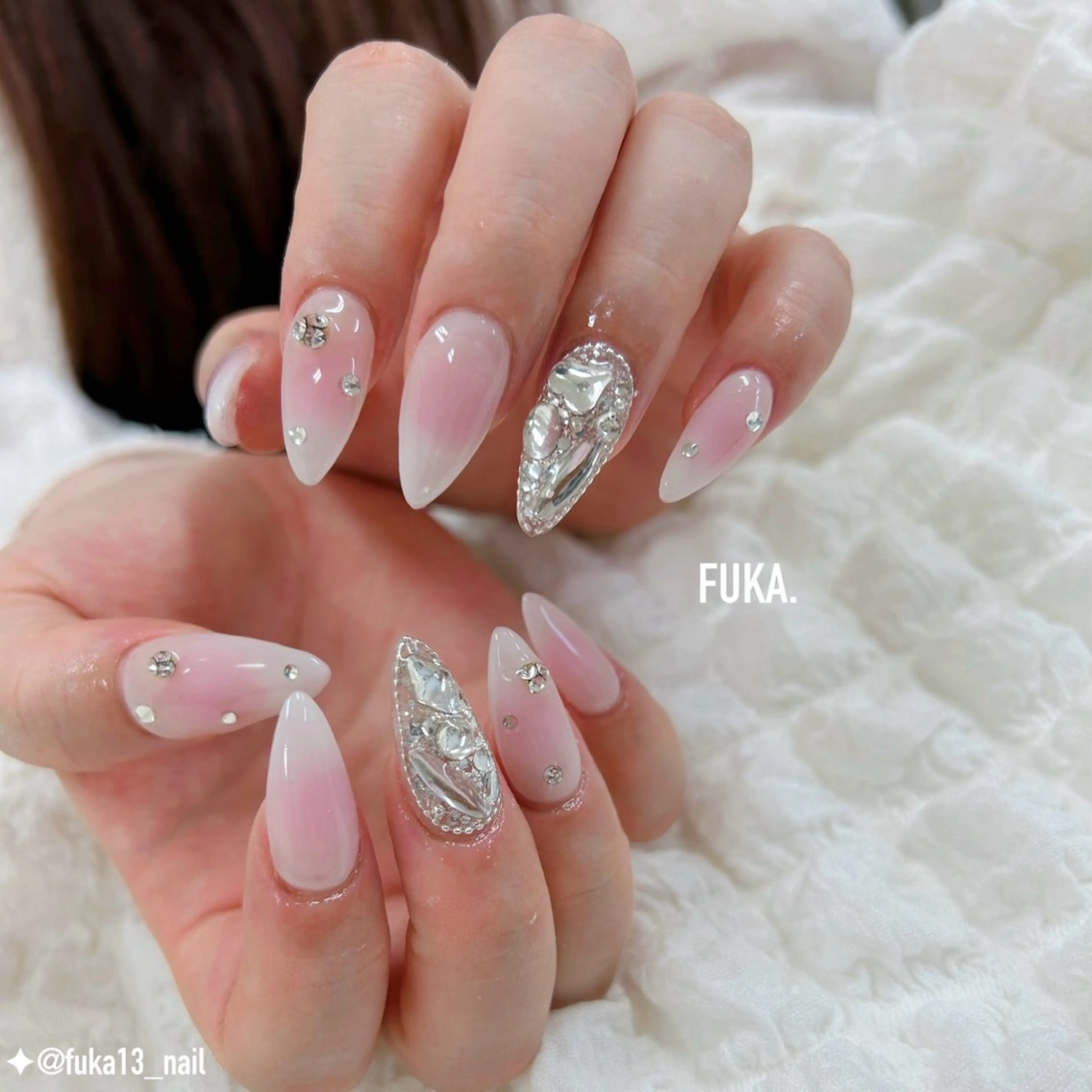ネイル チークネイル ガーリー 韓国ネイル スカルプネイル ショートネイル ハンドネイル ネイルサロンAnela【アネラ】所属・Nail♡Fuka. /12月予約受付中のネイルデザイン
