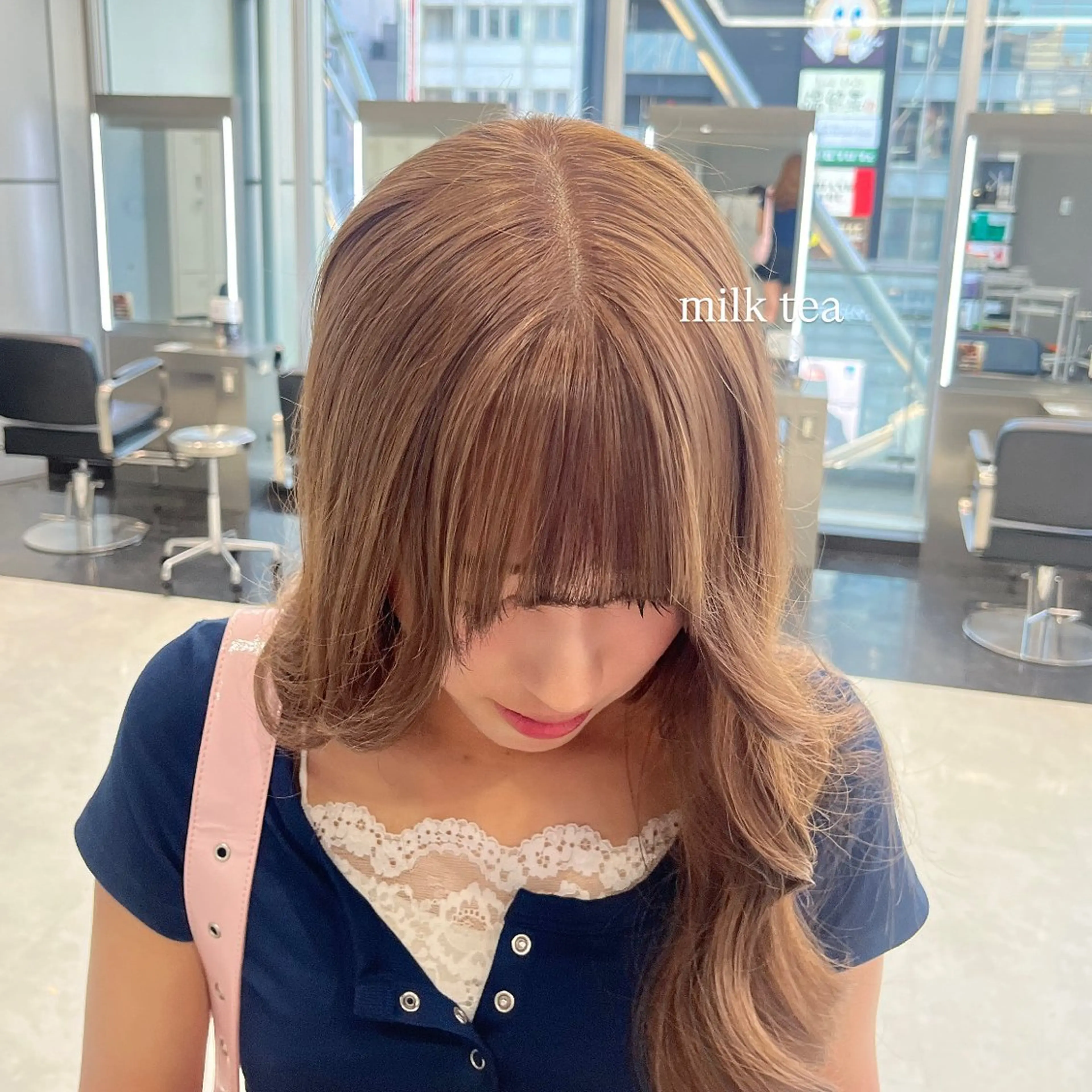 ロング カラー ヘアアレンジ ベージュカラー ブリーチ 透明感カラー ミルクティーベージュ ヘアカラー トリートメント ヘアセット ハイトーン/透明感 髪質改善/rinaのヘアスタイル