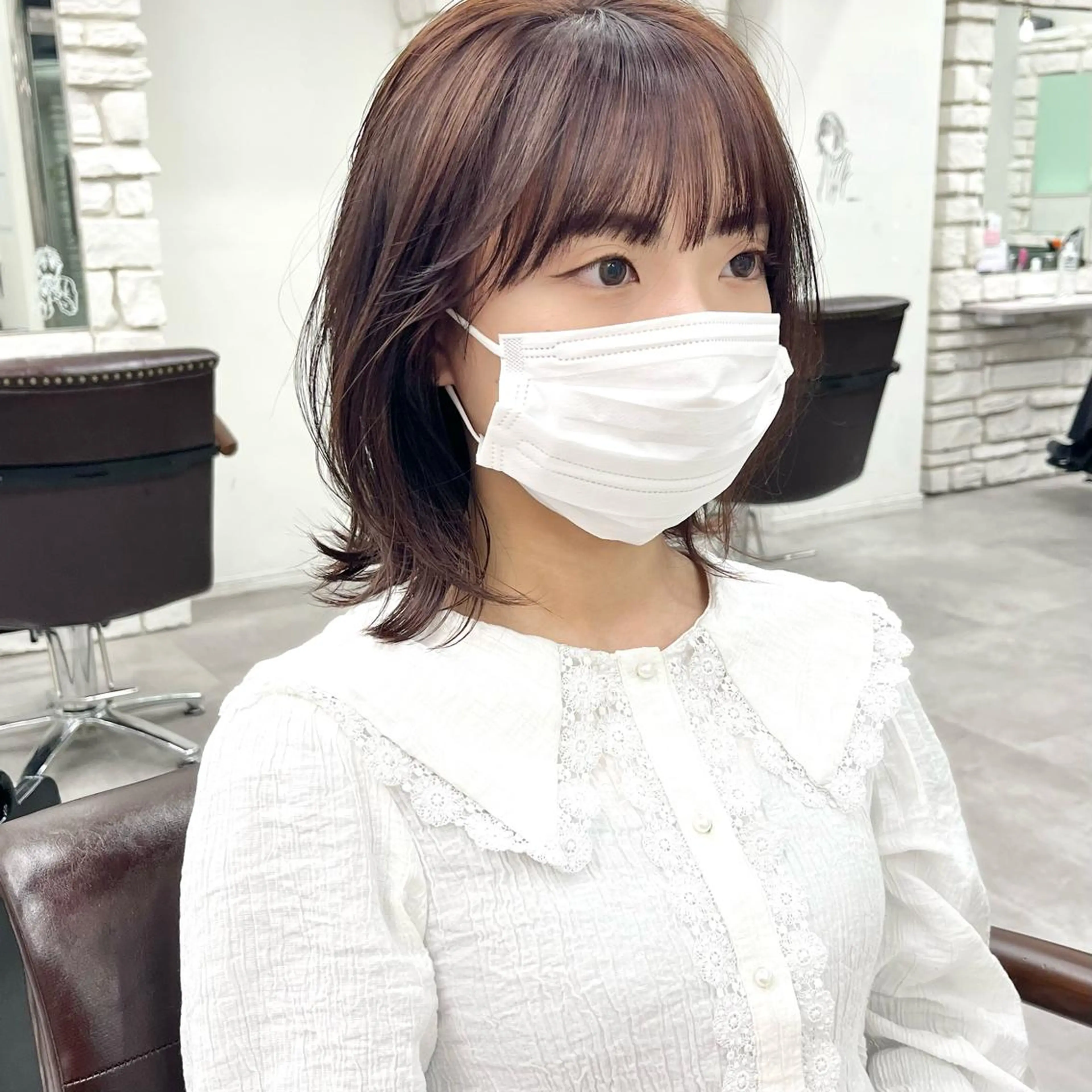 カラー ピンクカラー カット ヘアカラー トリートメント 天王寺髪質改善なら よしみさん✨のヘアスタイル