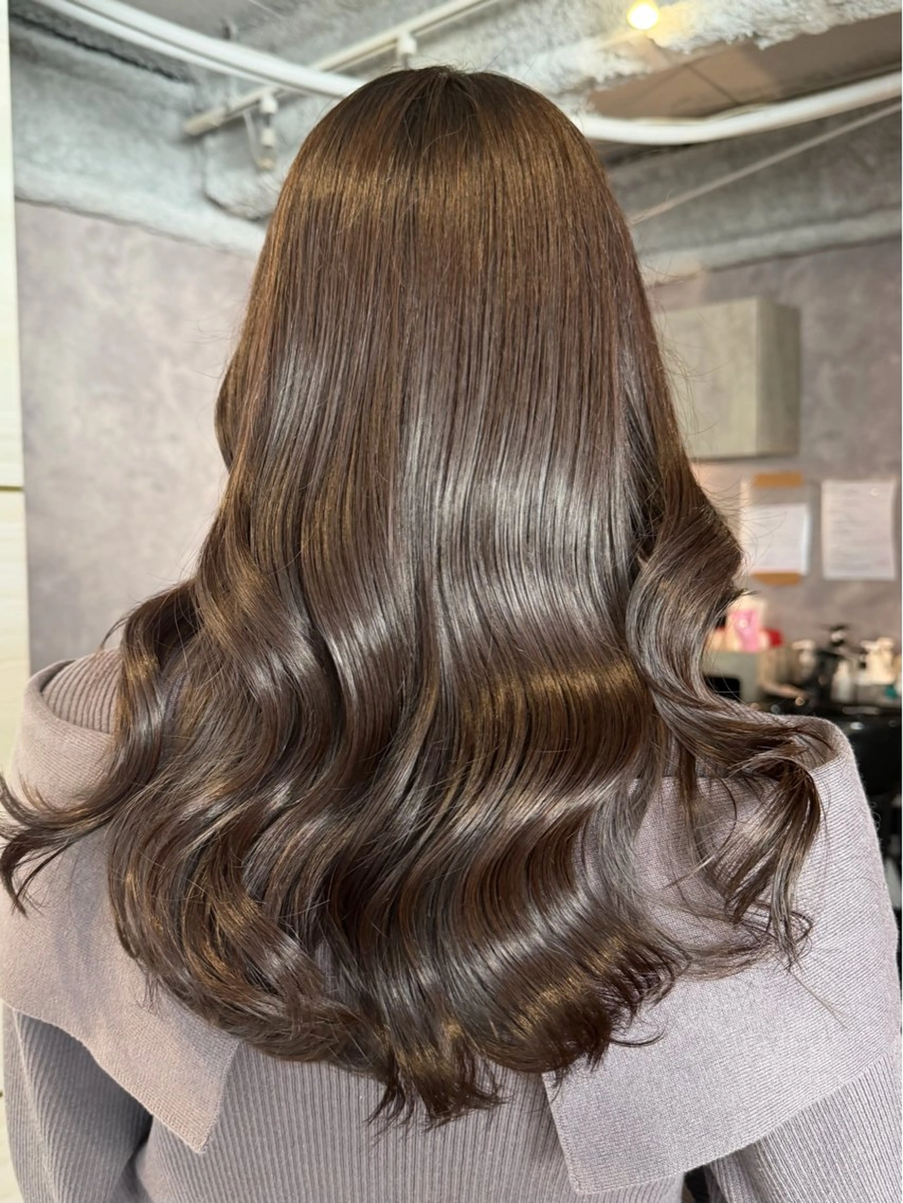 セミロング カラー ブラウンカラー チョコレートブラウン 髪質改善 トリートメント ヘアカラー 🏹Ami🏹艶髪 /オリーブカラーのヘアスタイル