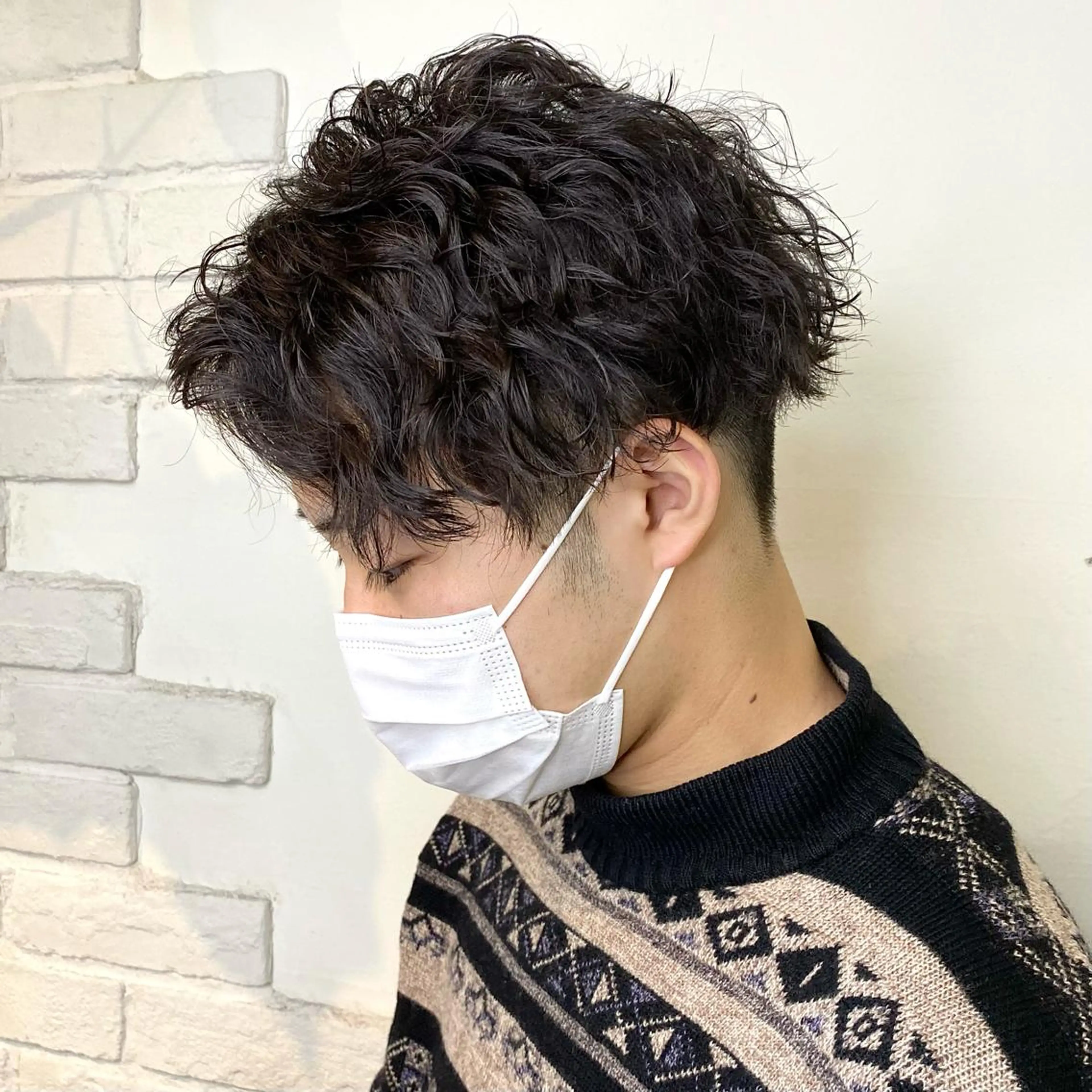 パーマ メンズ アップバング メンズパーマ スパイラルパーマ カット パーマ Vicke所属・メンズ専門/韓国風 ❤️🔥吉野あいかのヘアスタイル