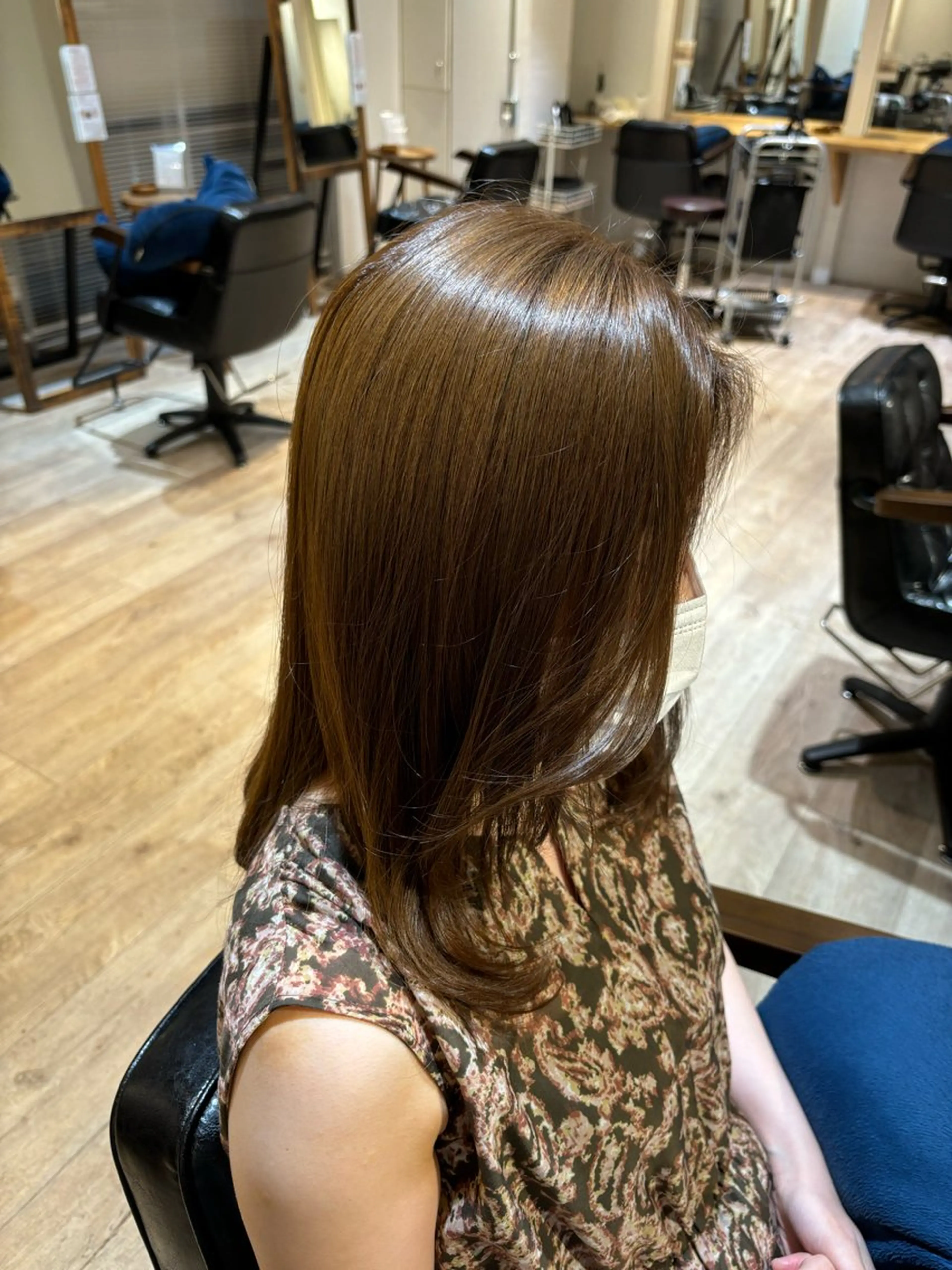セミロング カラー オーガニックカラー miyuu🌿‬ オーガニックカラーのヘアスタイル