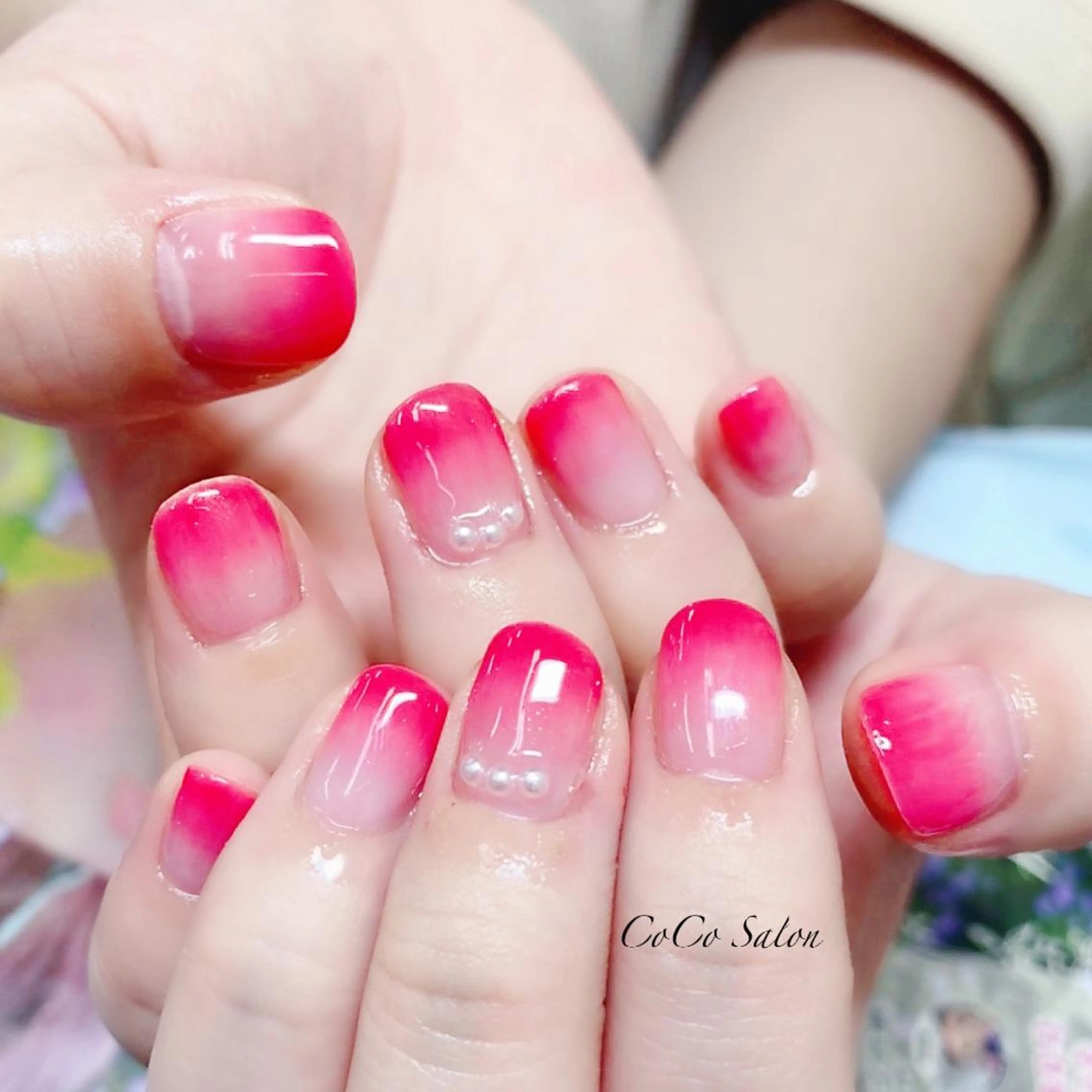 ネイル 長さ出し ジェルネイル グラデーション オフィスネイル パラジェル ハンドネイル CoCoSalon ネイル/まつ毛予約のネイルデザイン