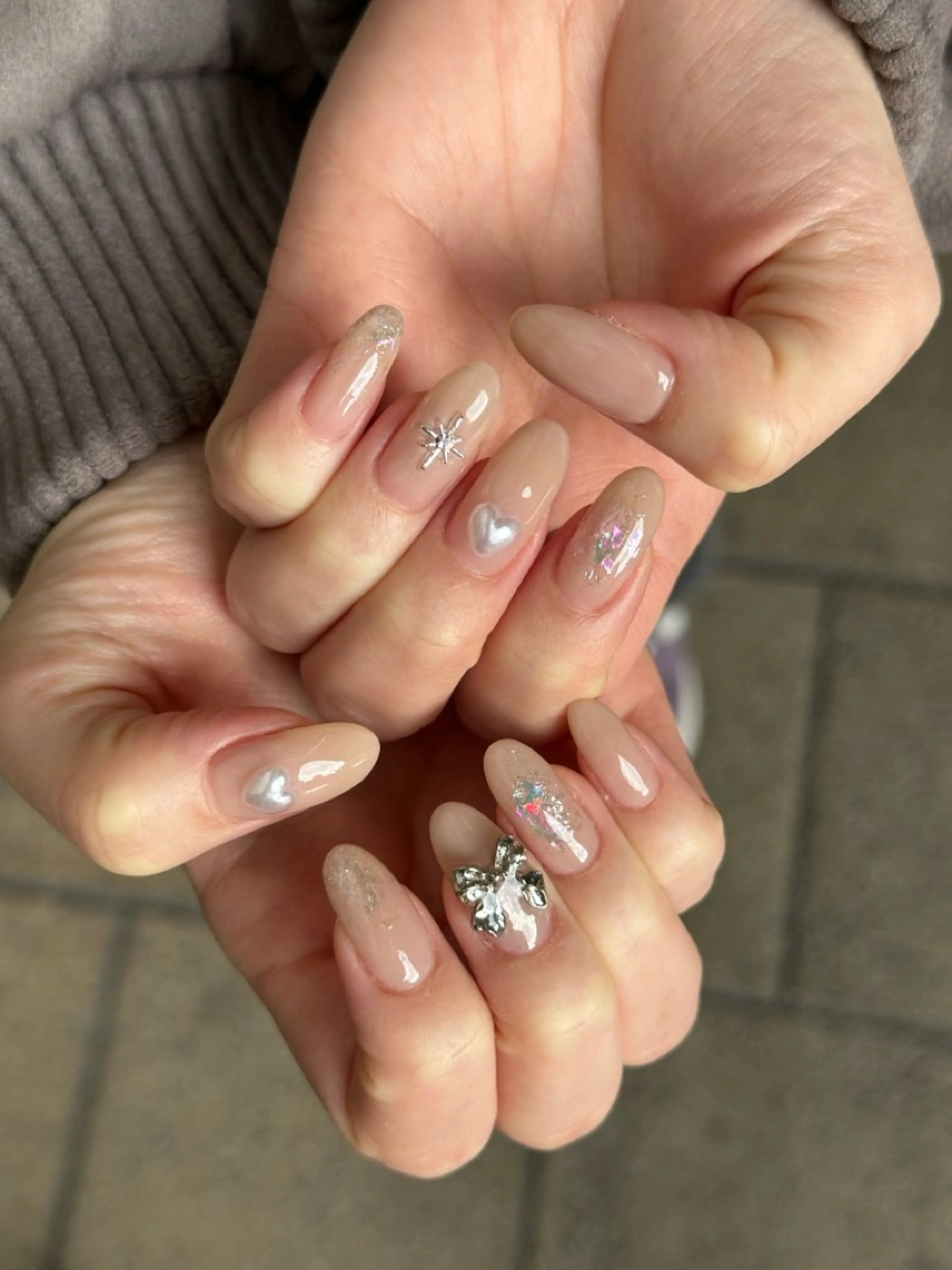 ネイル ラメ(グリッター) ストーンネイル ハンドネイル フットネイル nail salon  ∞ mikanal ∞所属・nailsalon ∞ ﾐｶﾅﾙ ∞のネイルデザイン