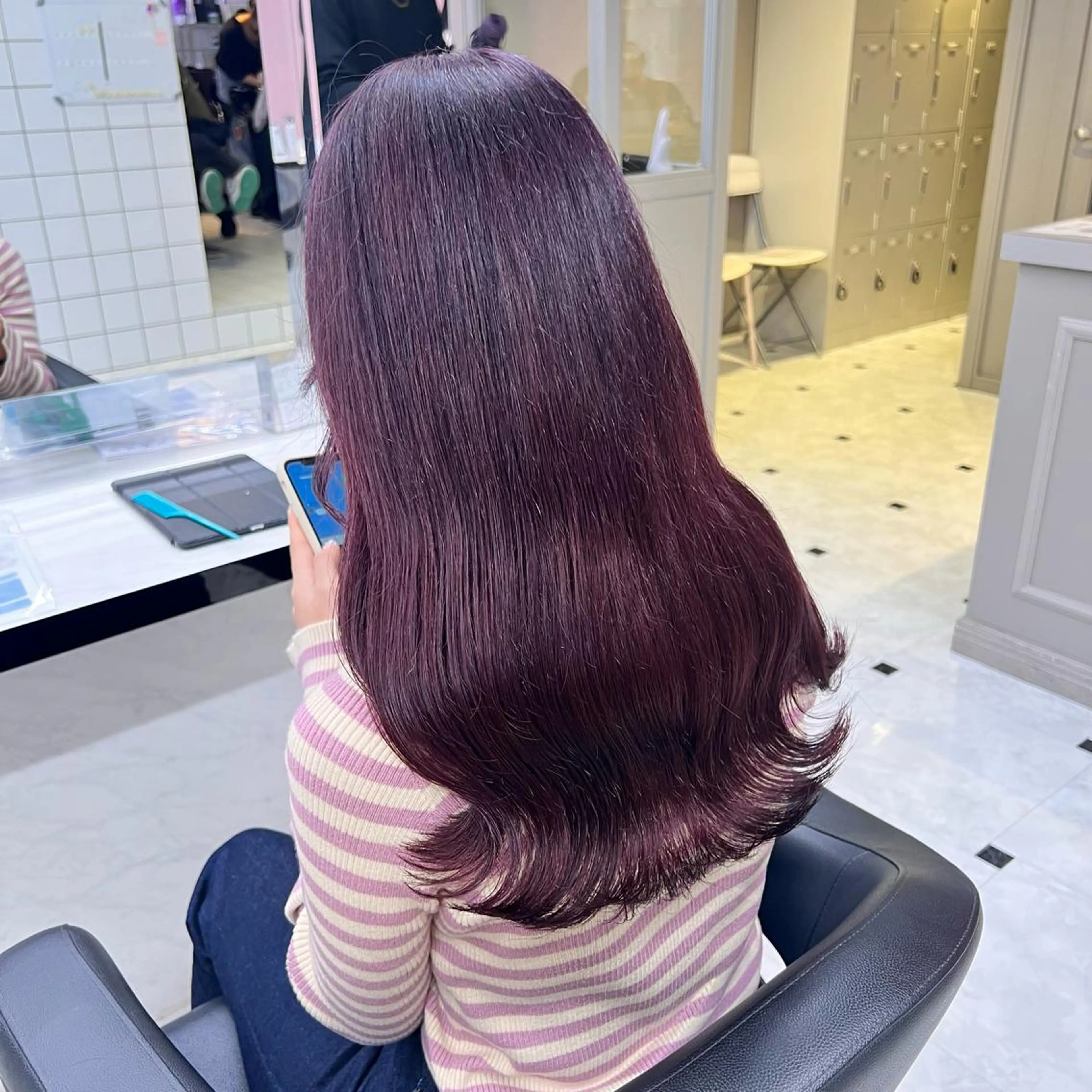 セミロング カラー ヘアアレンジ ヘアカラー トリートメント ヘッドスパ ヘアセット 💕上野美容師☁ ブリーチ💖サワのヘアスタイル