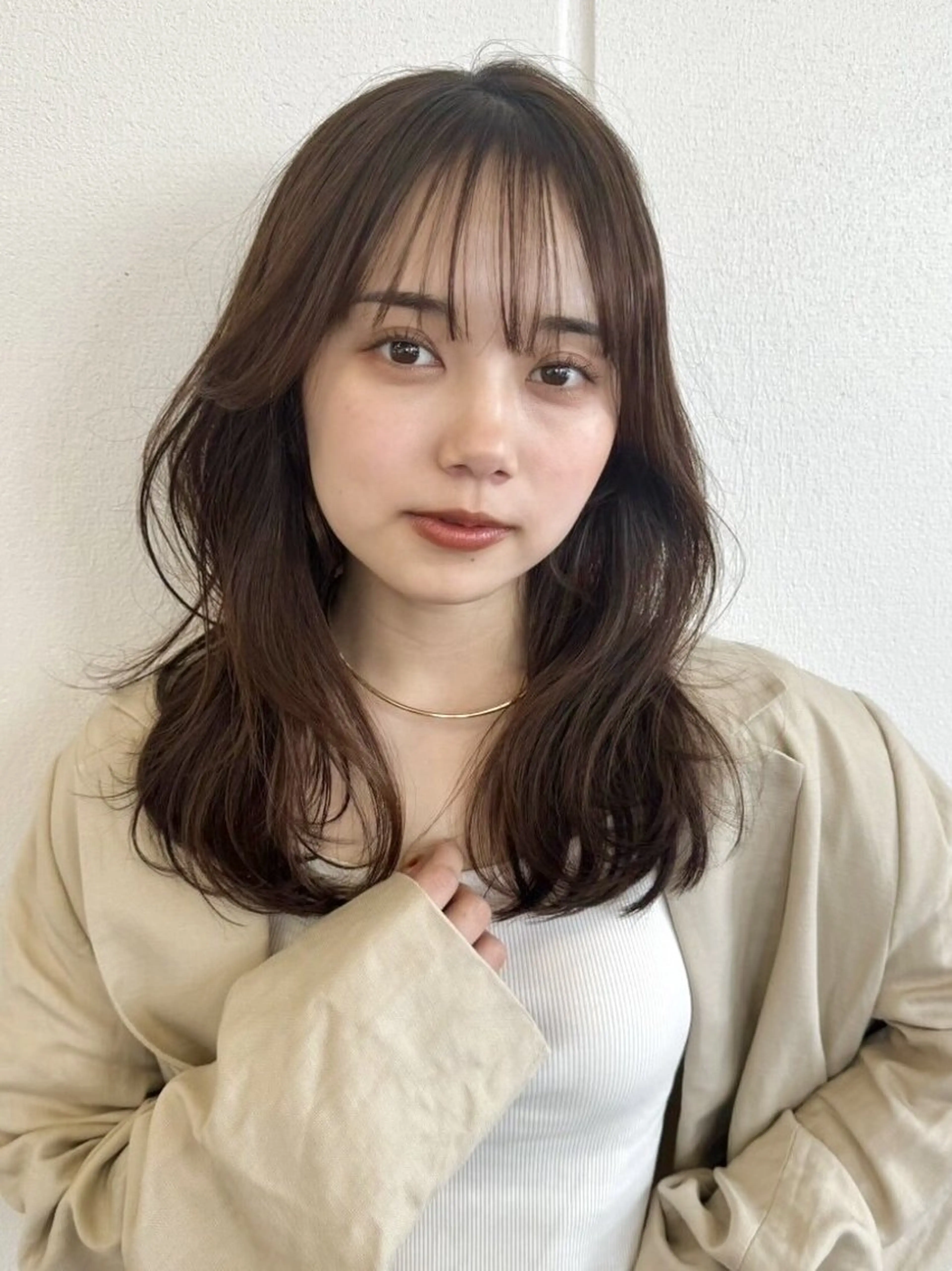 セミロング カット ヘアカラー new open Farbeのヘアスタイル
