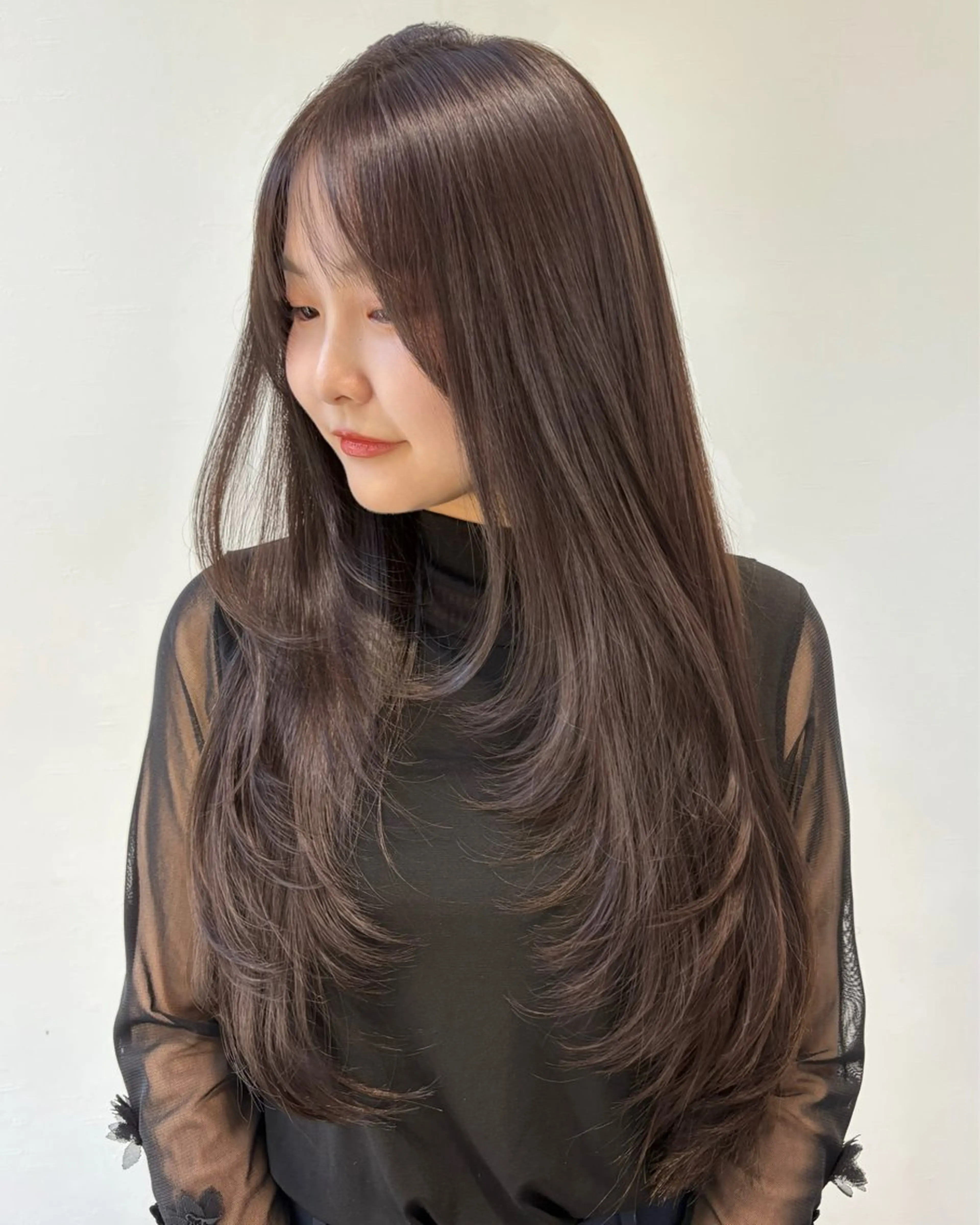 ロング カラー 似合わせ前髪／ 小顔カット🎀そうのヘアスタイル