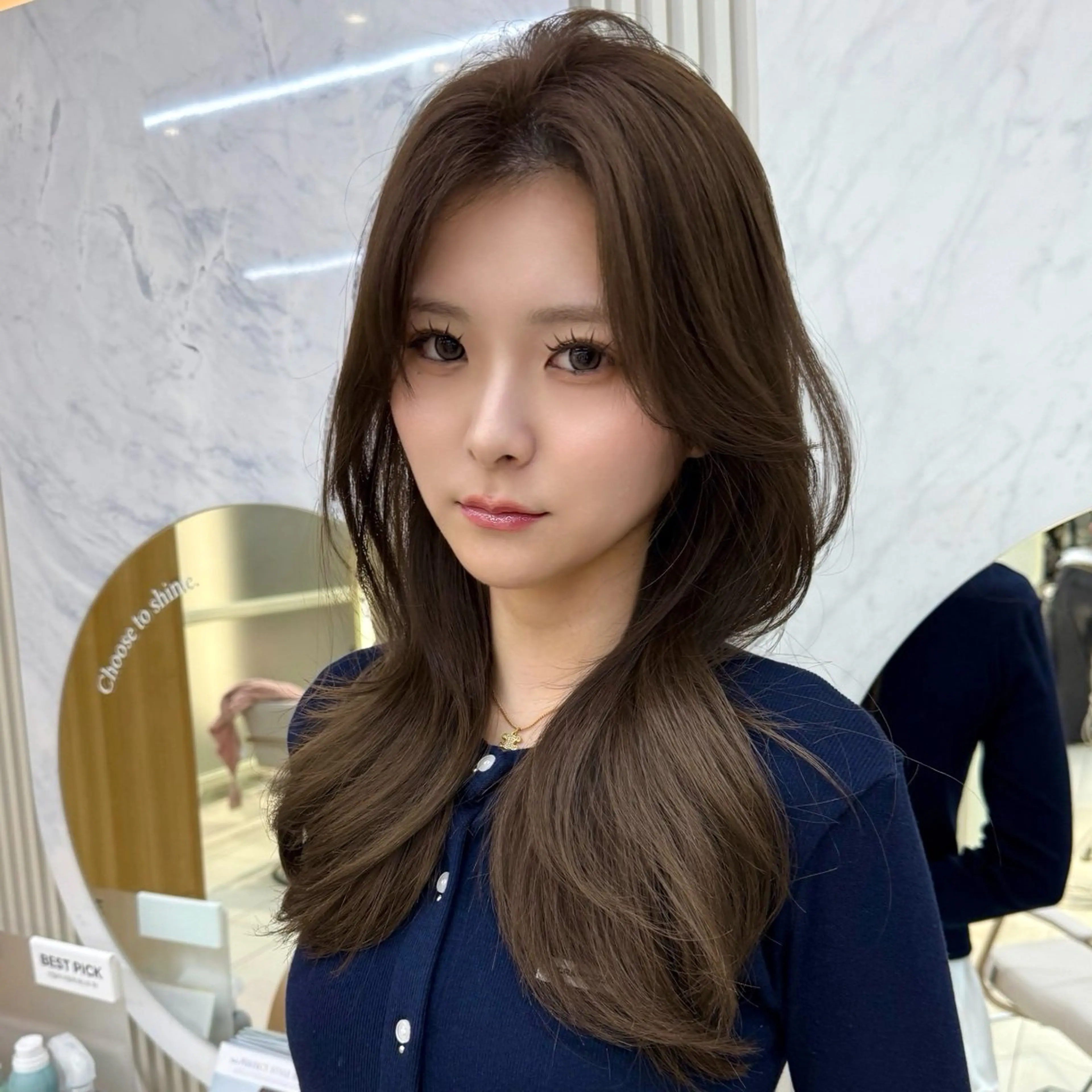 ロング カラー カット ヘアカラー トリートメント 結べるレイヤー/ ミディアム/島田 佑のヘアスタイル