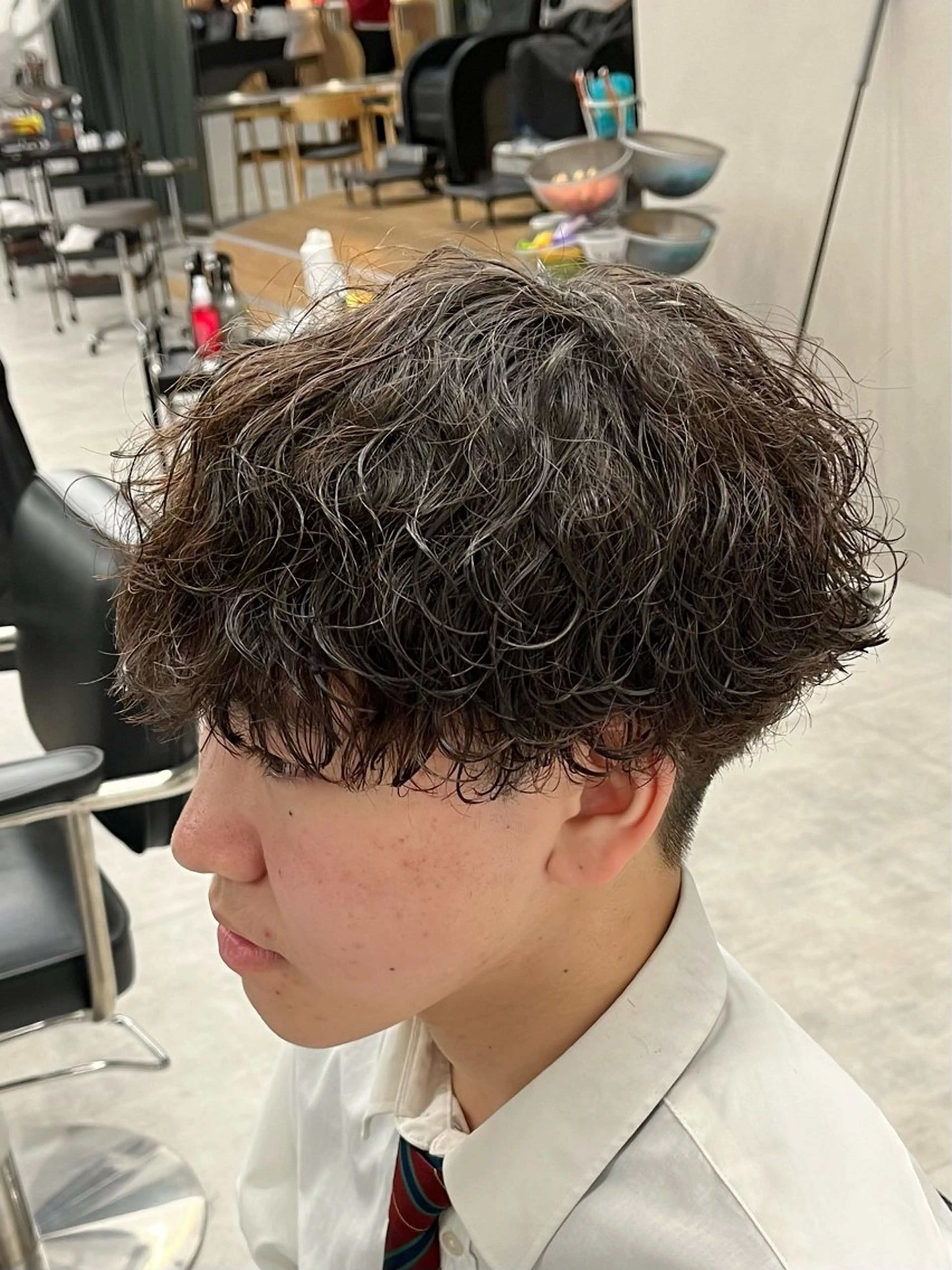 ショート パーマ メンズ メンズパーマ 波巻きパーマ カット パーマ 新潟メンズパーマ 新潟駅/小田拓実のヘアスタイル