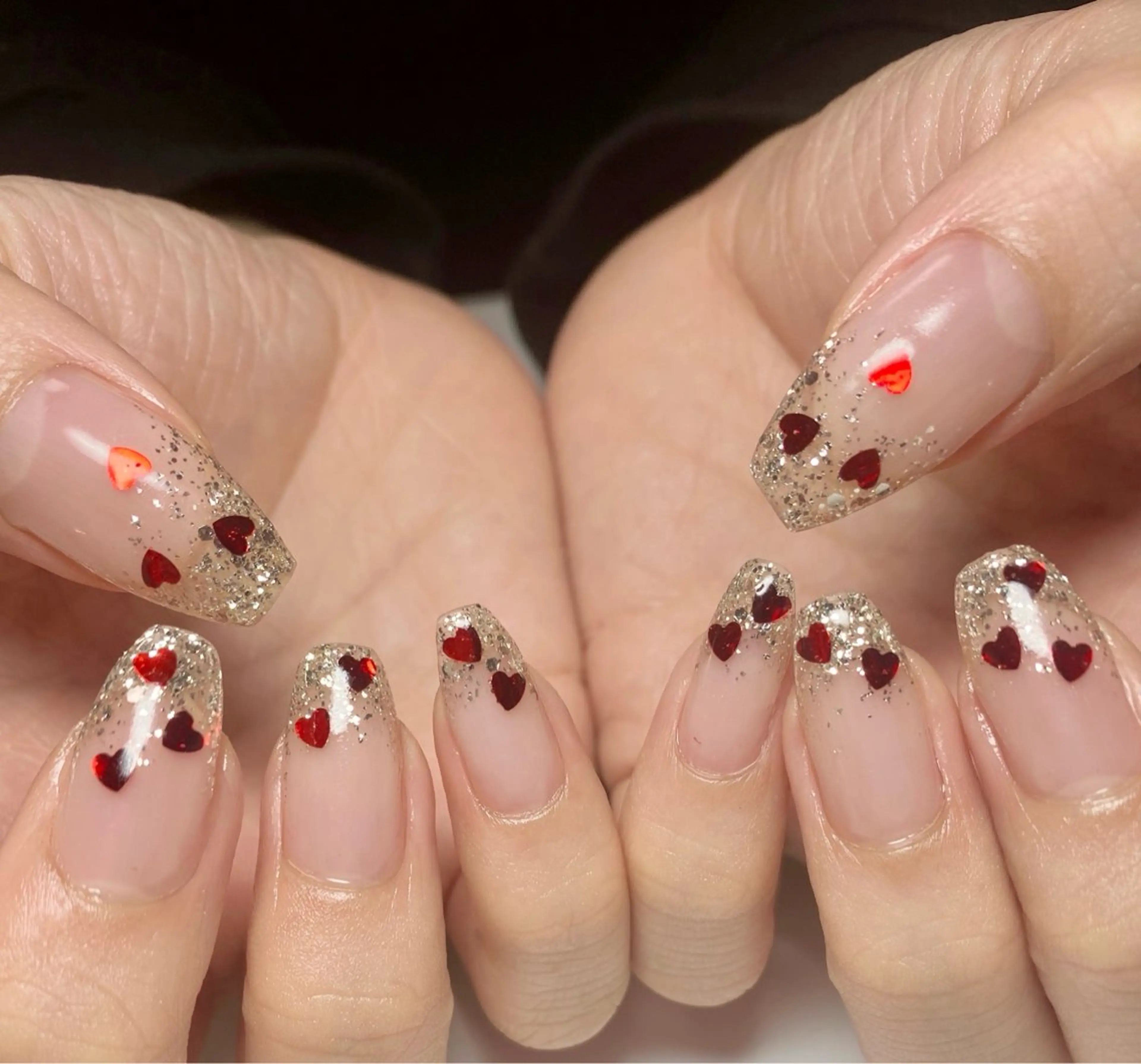 ネイル ジェルネイル ハート パラジェル バレンタイン Nail Salon K 🧸美爪育成のネイルデザイン