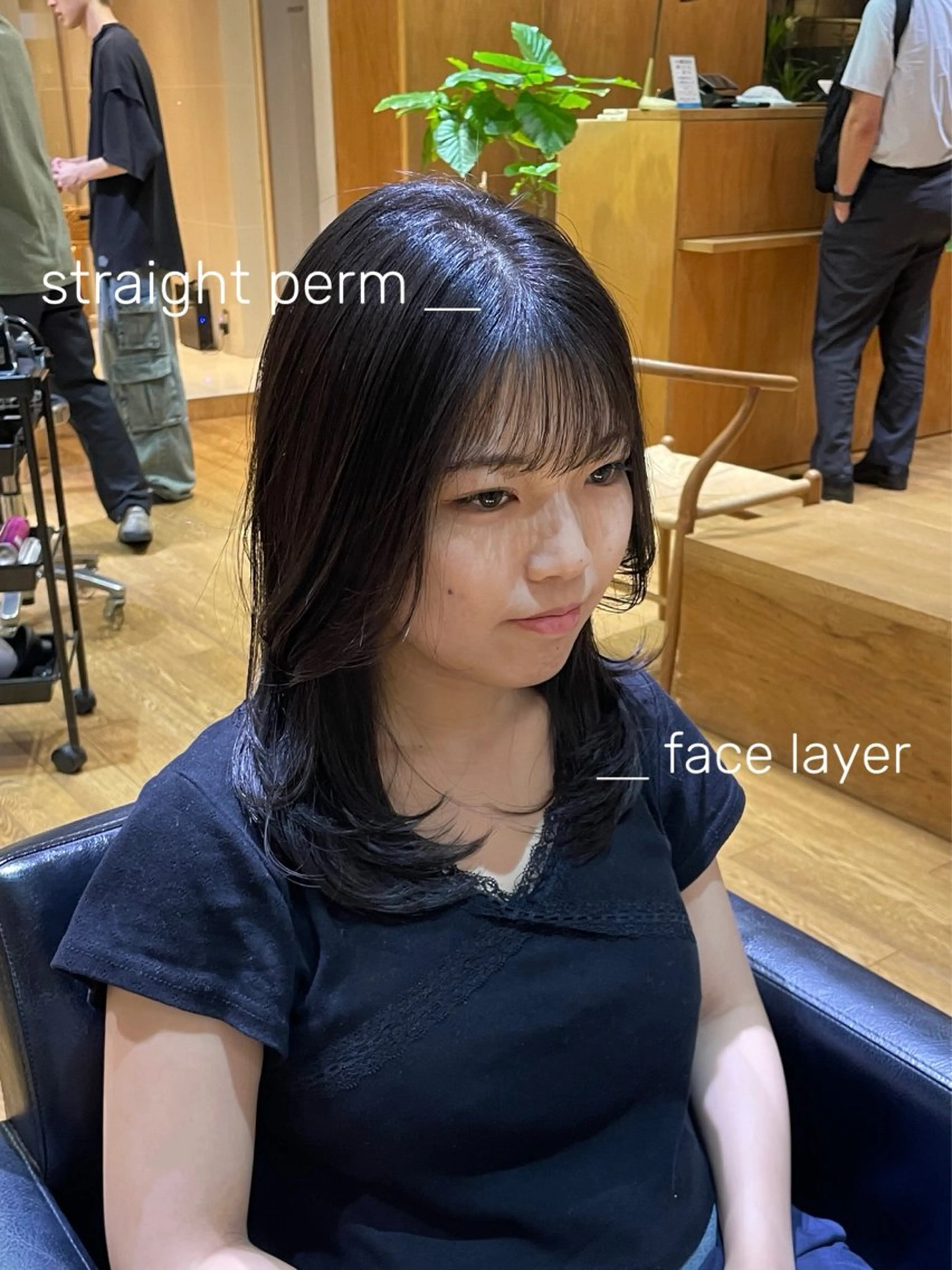 ミディアム パーマ レイヤーカット 縮毛矯正 縮毛矯正/レイヤー /ひかるのヘアスタイル